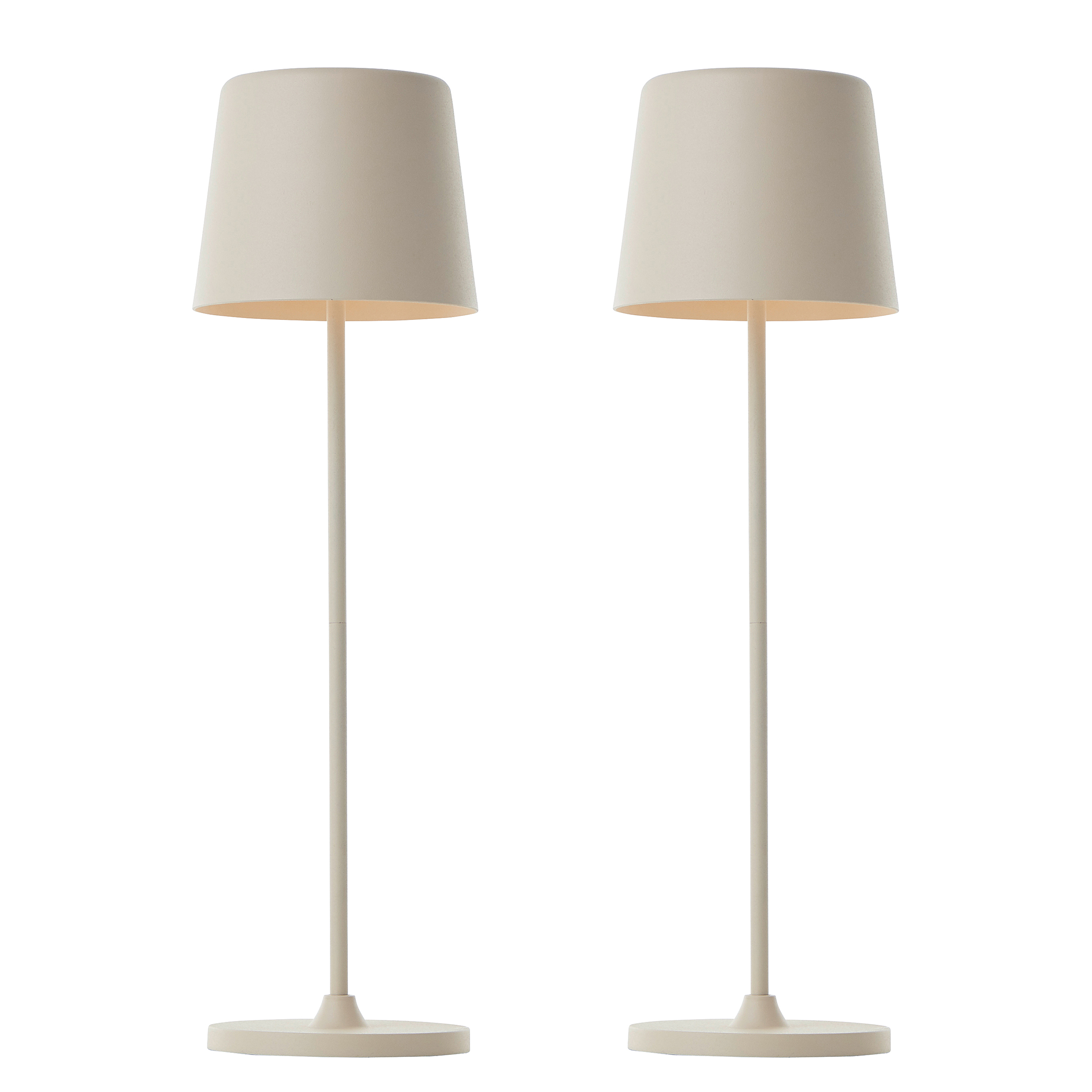 LED-Tischleuchte Kaami Eisen Kunststoff Beige 2er Set