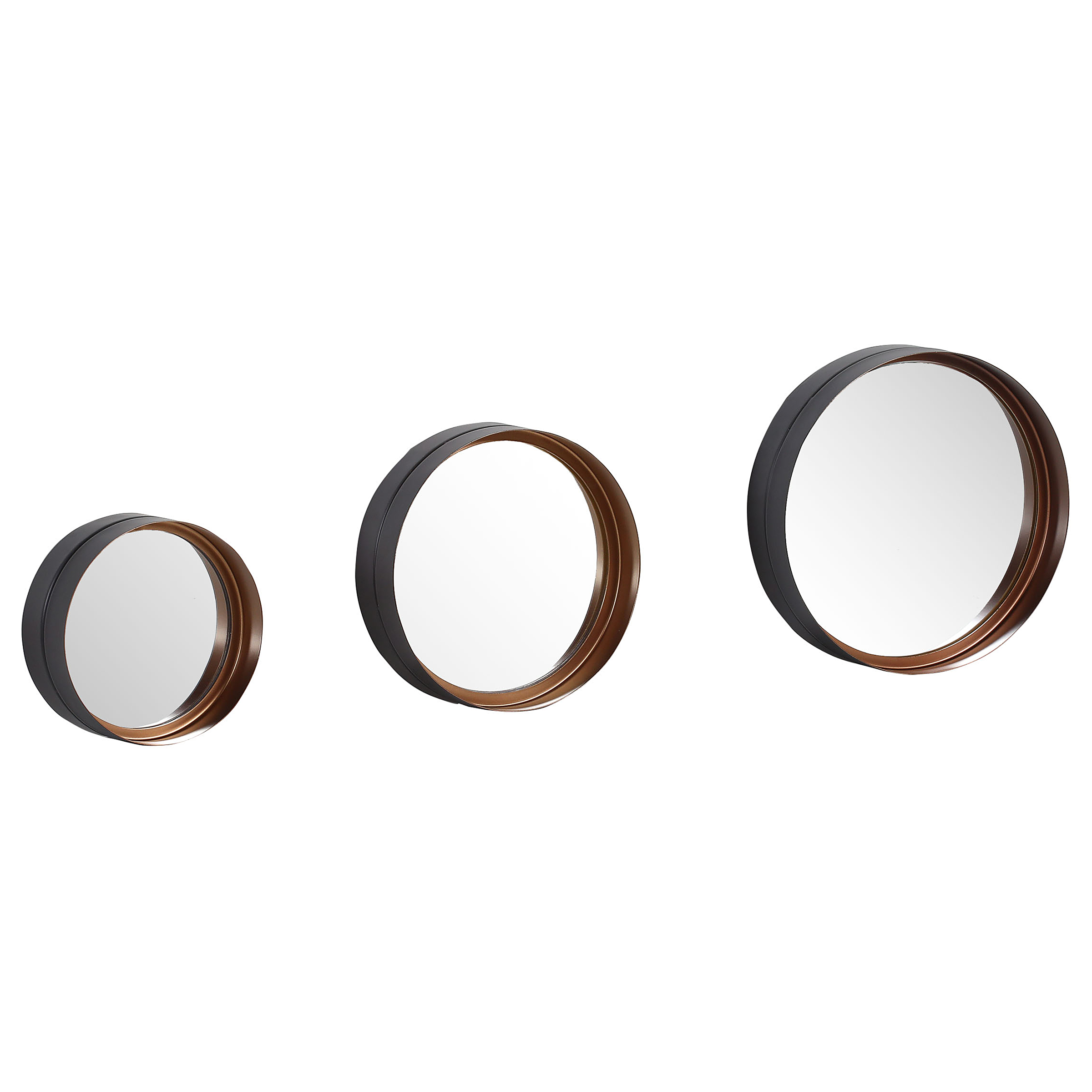 Spiegel Payzac 3er-Set Metall Schwarz / Kupfer