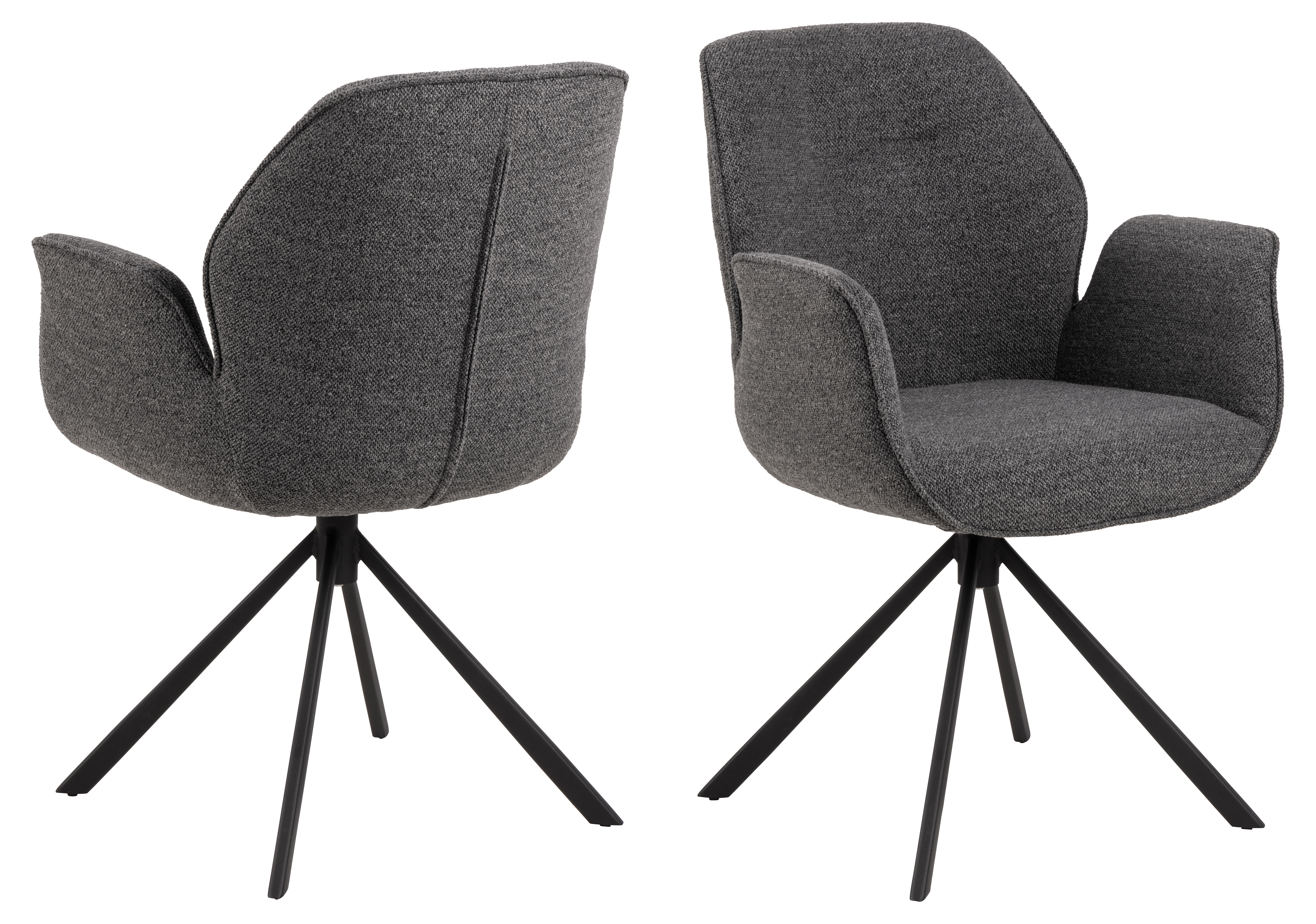 Swivel armchair MORINI Bouclé fabric Moena