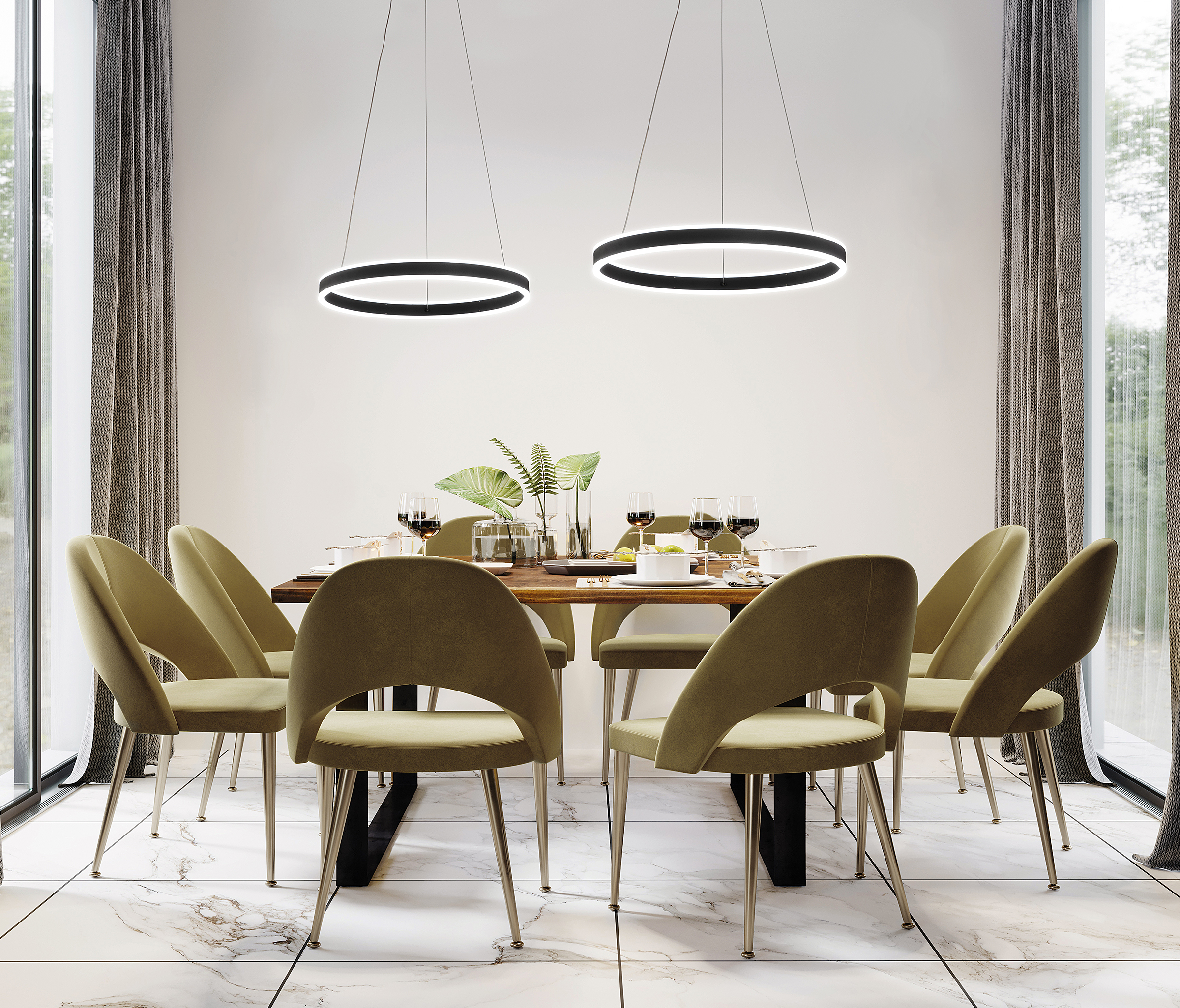 LED pendant light Sirko Type A iron / acrylic glass black