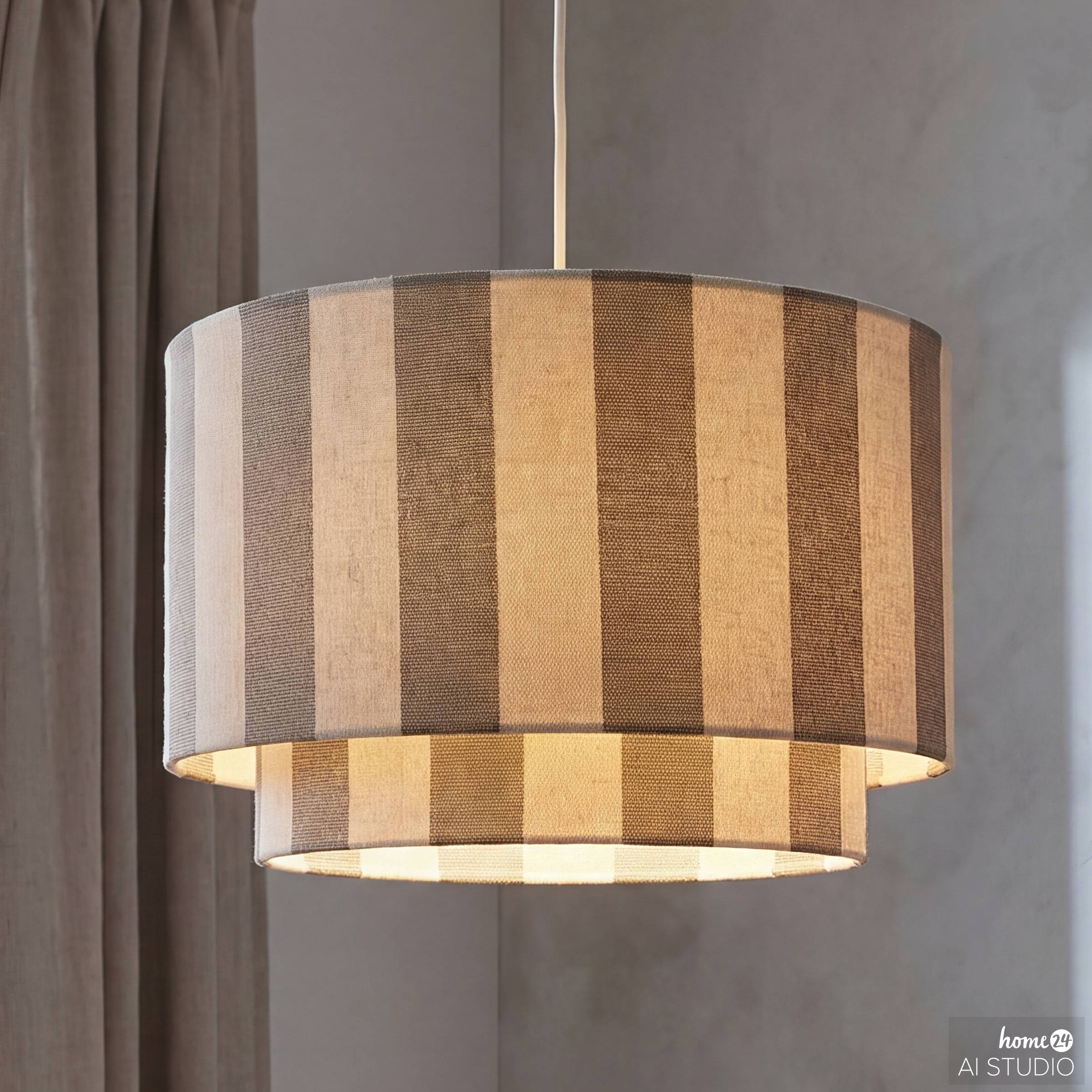 Pendelleuchte SELEN Eisen / Textil 1-flammig Beige