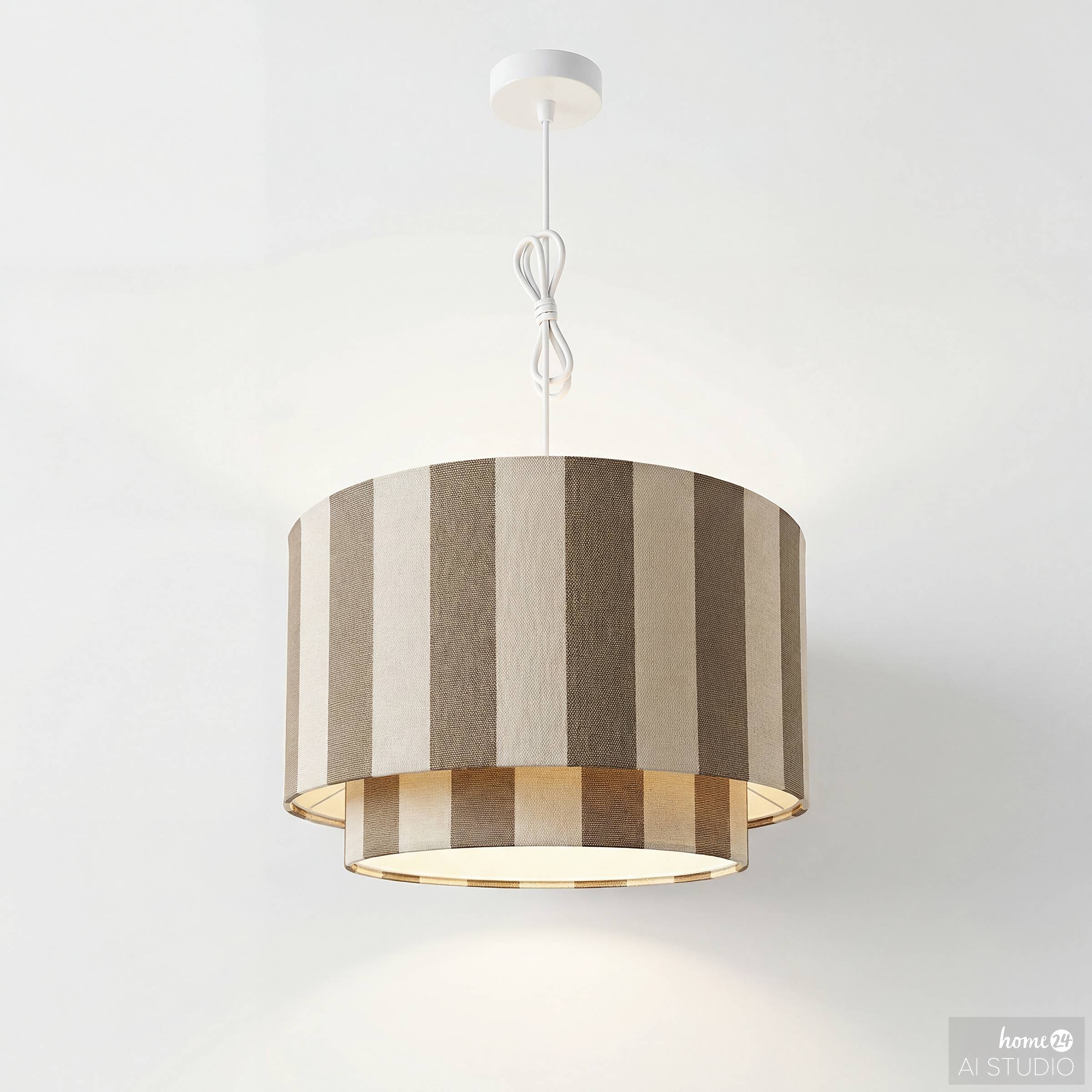 Pendelleuchte SELEN Eisen / Textil 1-flammig Beige