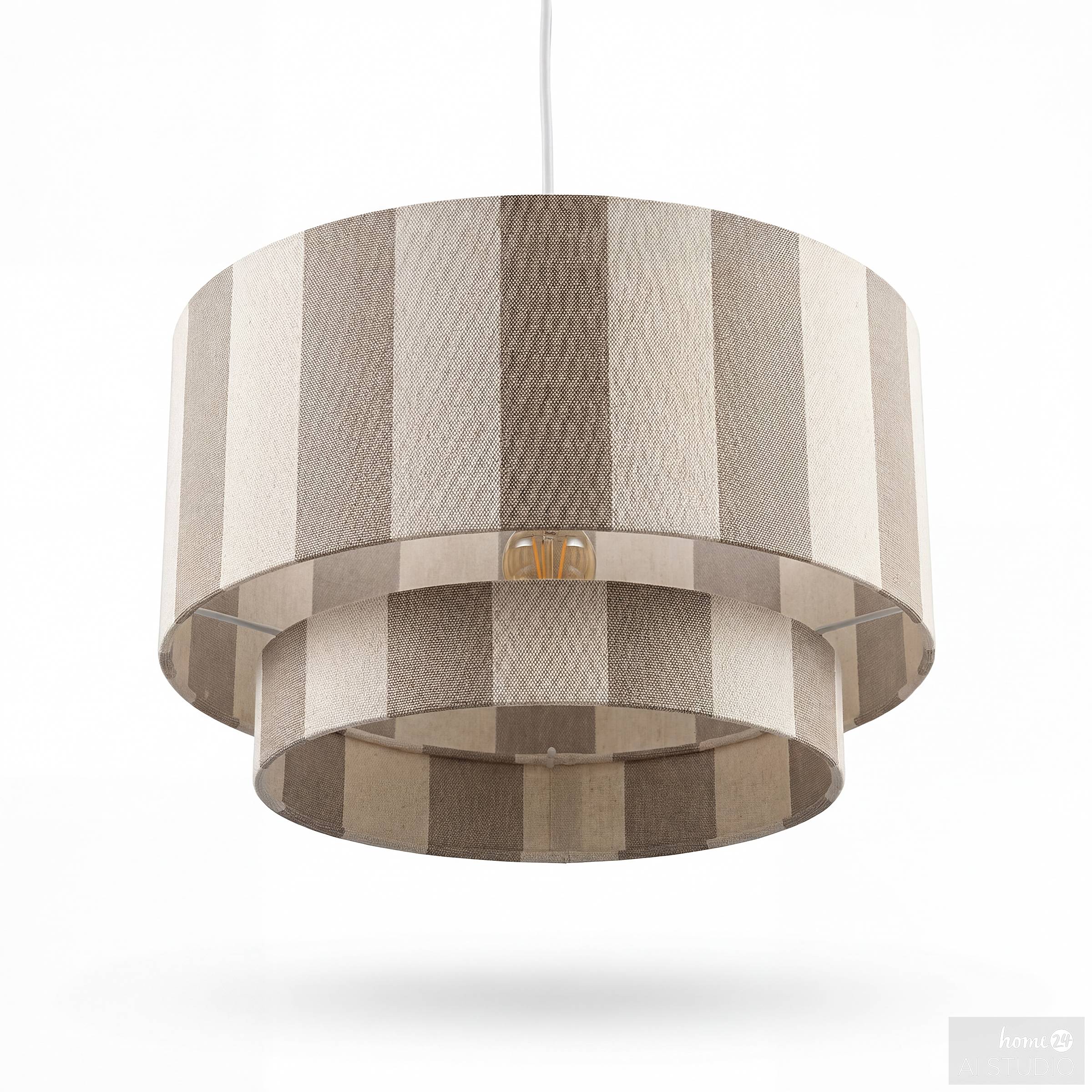 Pendelleuchte SELEN Eisen / Textil 1-flammig Beige