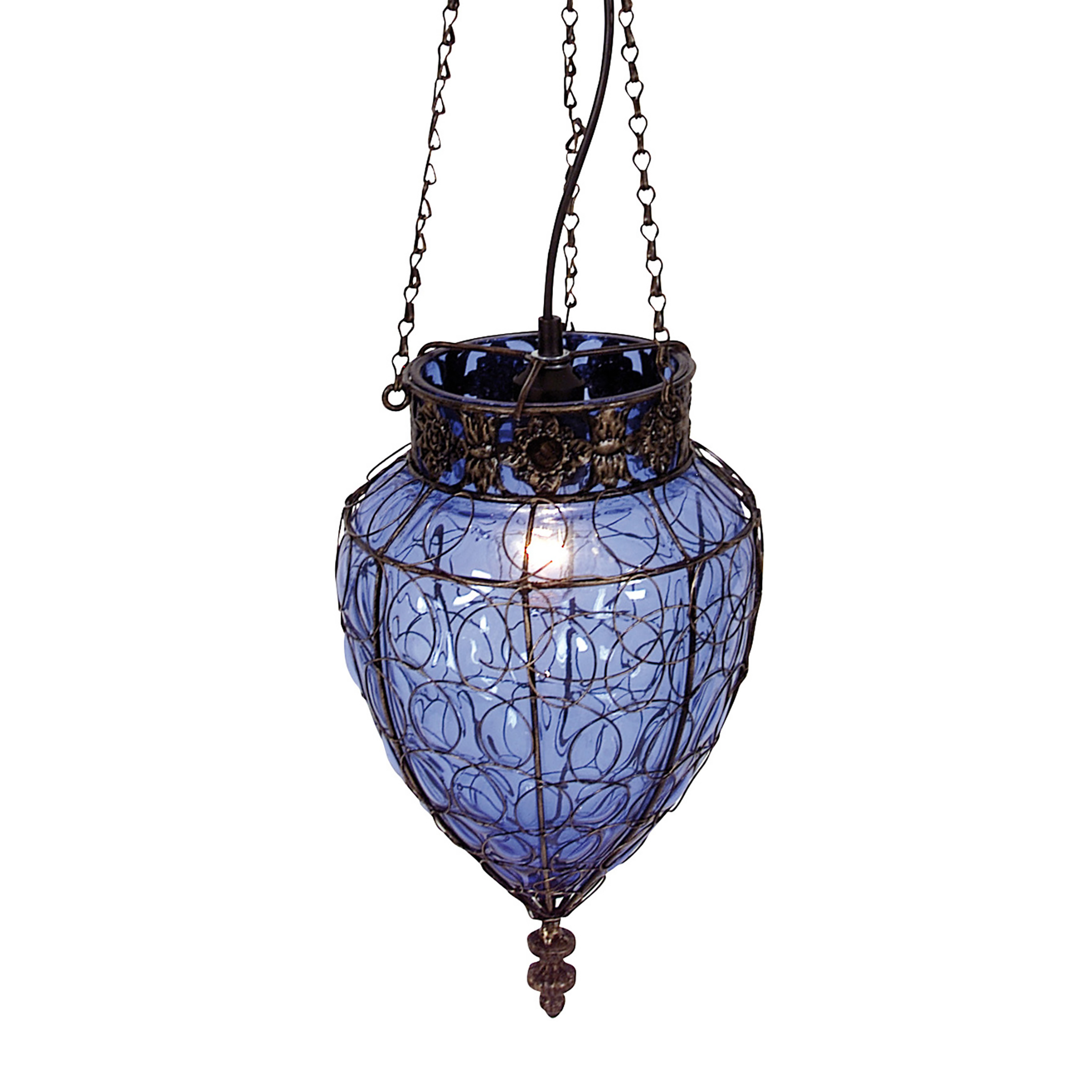 Pendelleuchte Orient Typ B Farbglas / Eisen 1-flammig