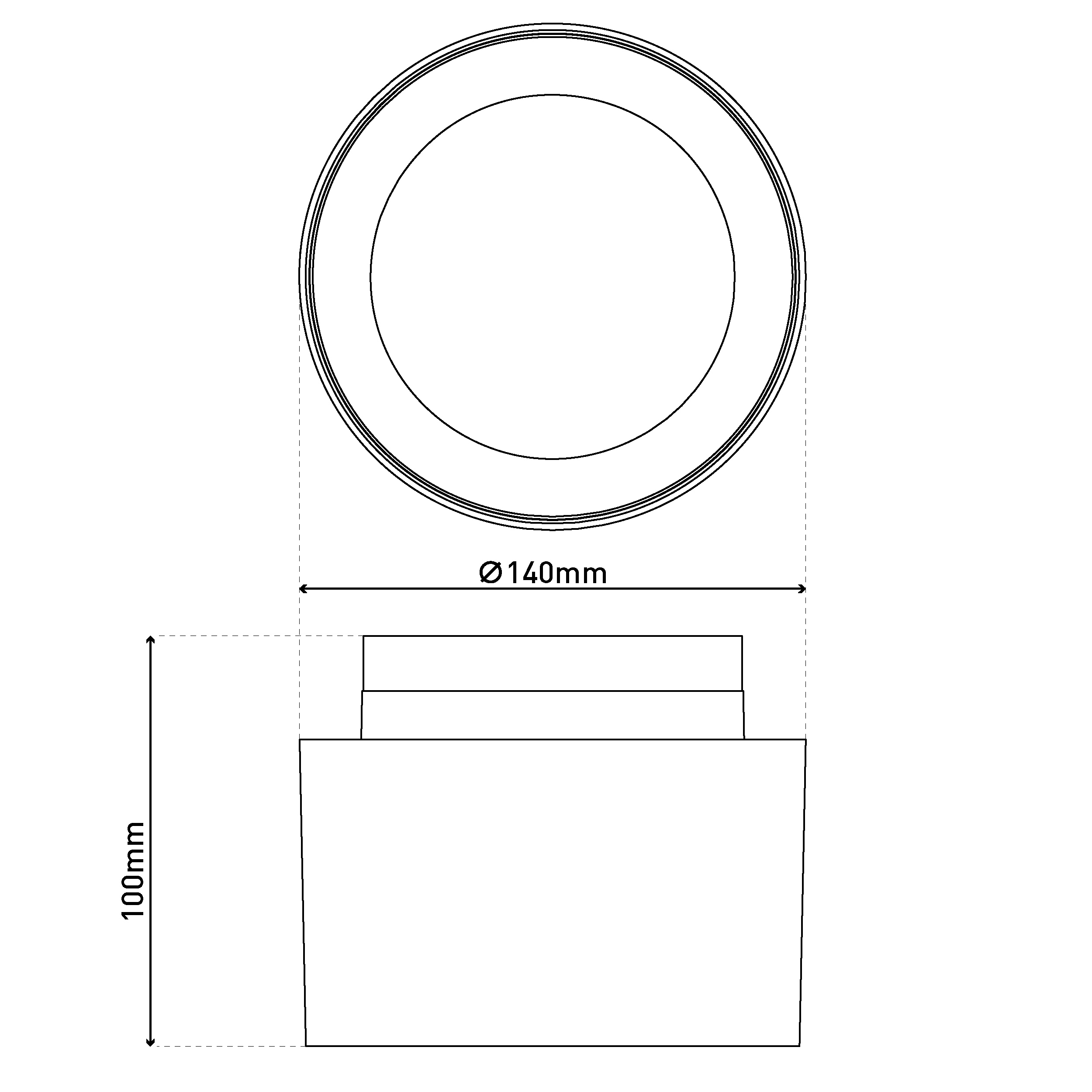 LED-Deckenleuchte Trimes ABS 1-flammig Schwarz