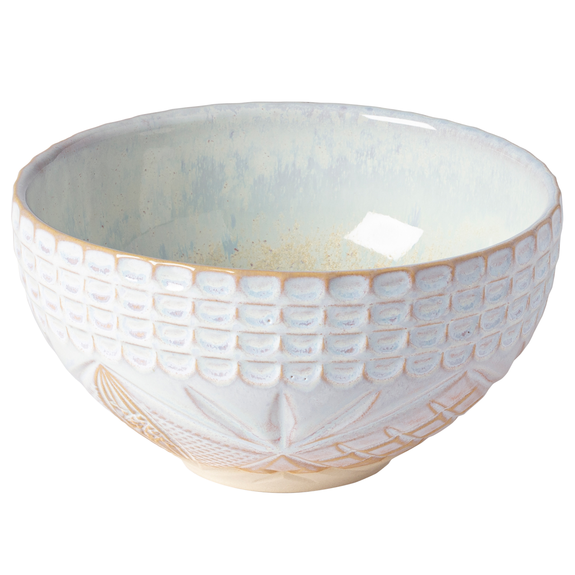 Cereal bowl Cristal set of 6 stoneware white / sand