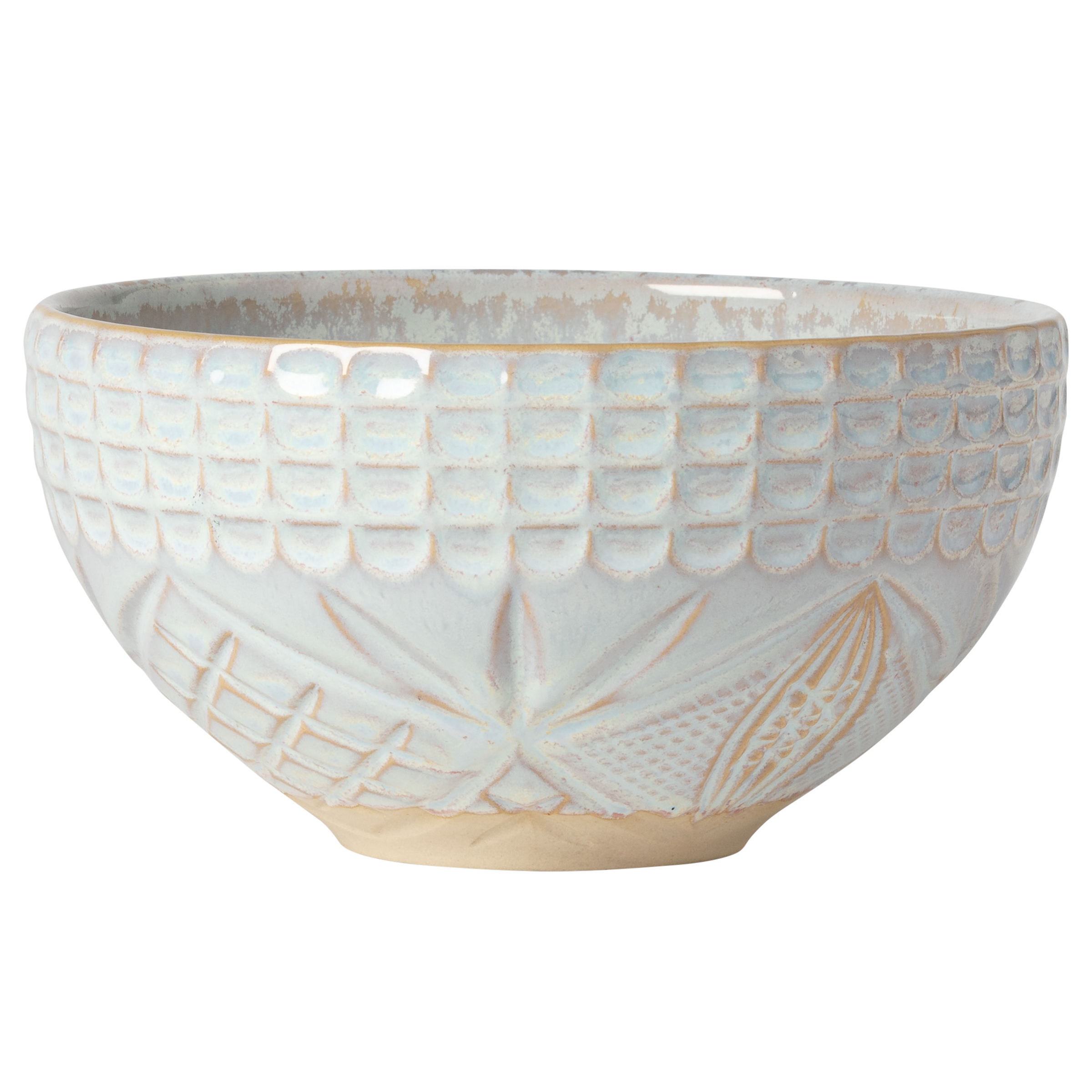 Cereal bowl Cristal set of 6 stoneware white / sand