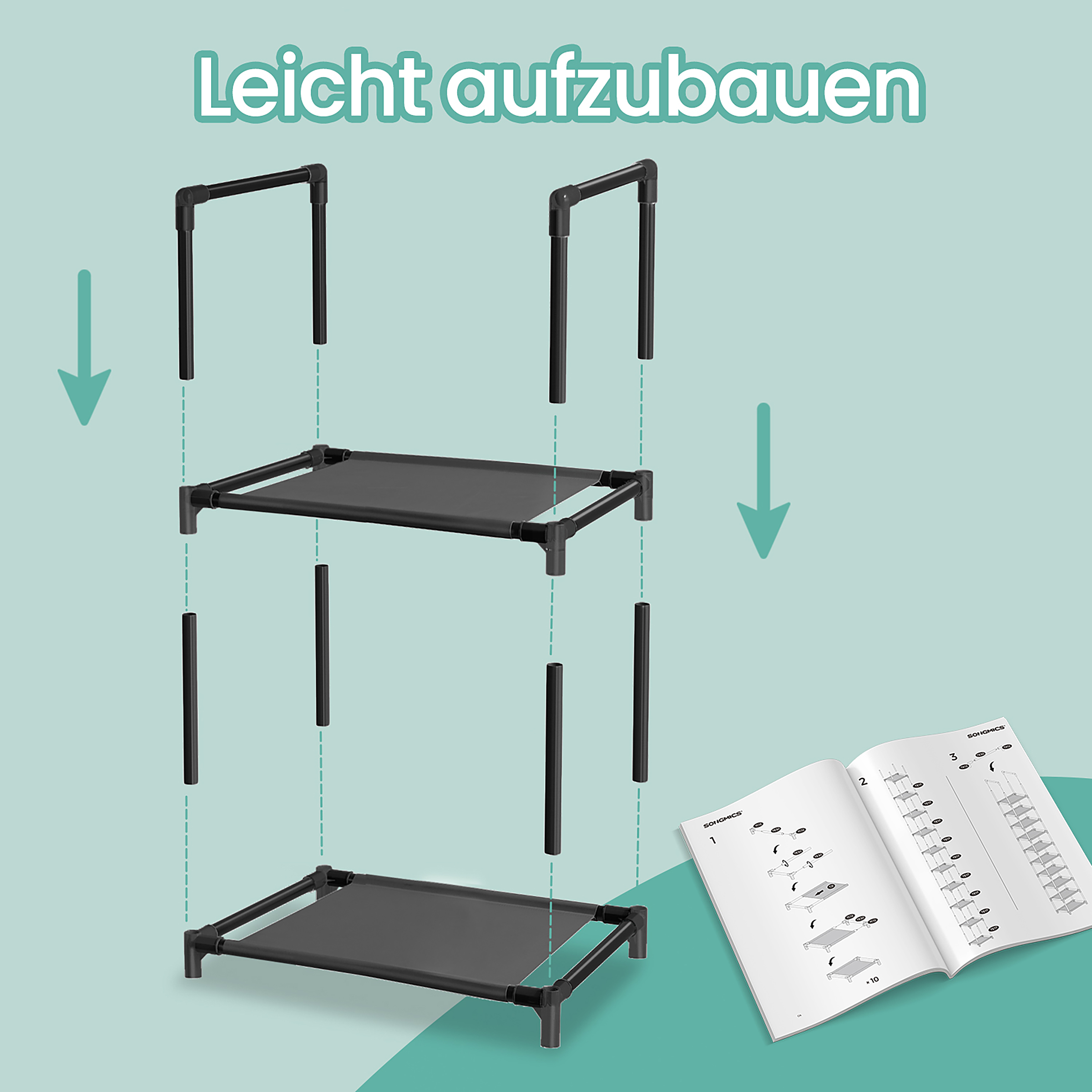 Schuhregal Bonomi Flachgewebe / Metall Schwarz 33 x 173 cm