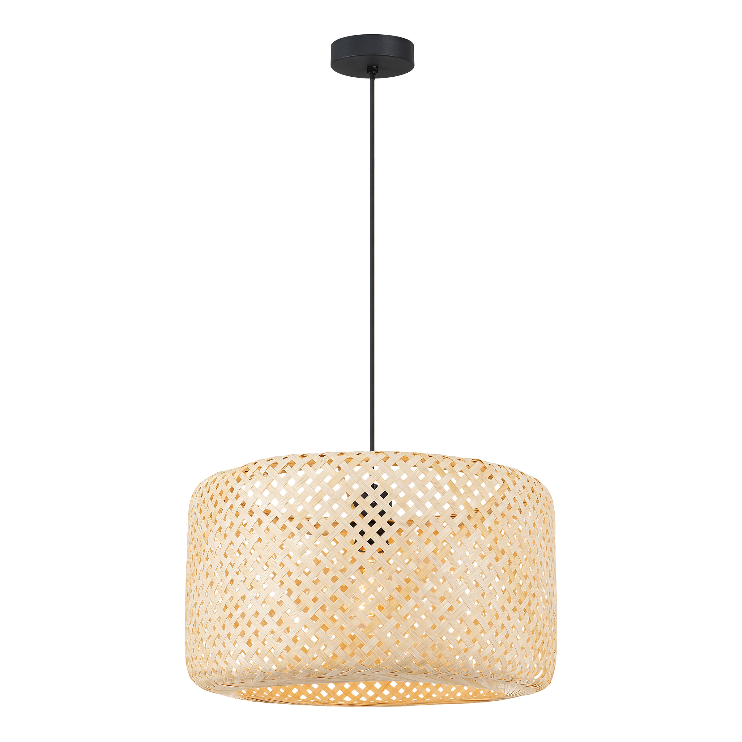 Pendant light Milham cast iron / bamboo natural