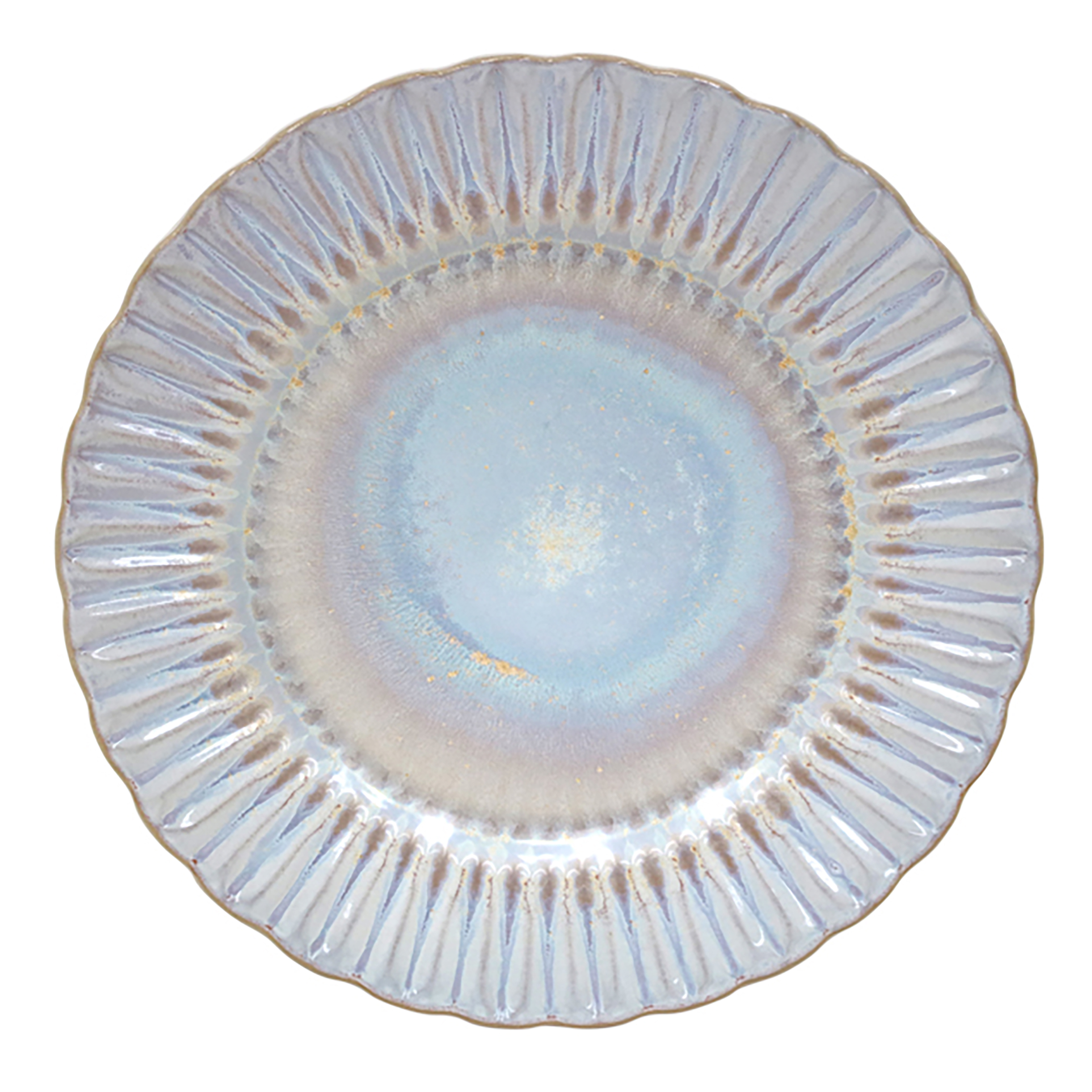 Dinner plate Cristal Set of 6 Stoneware White / Sand