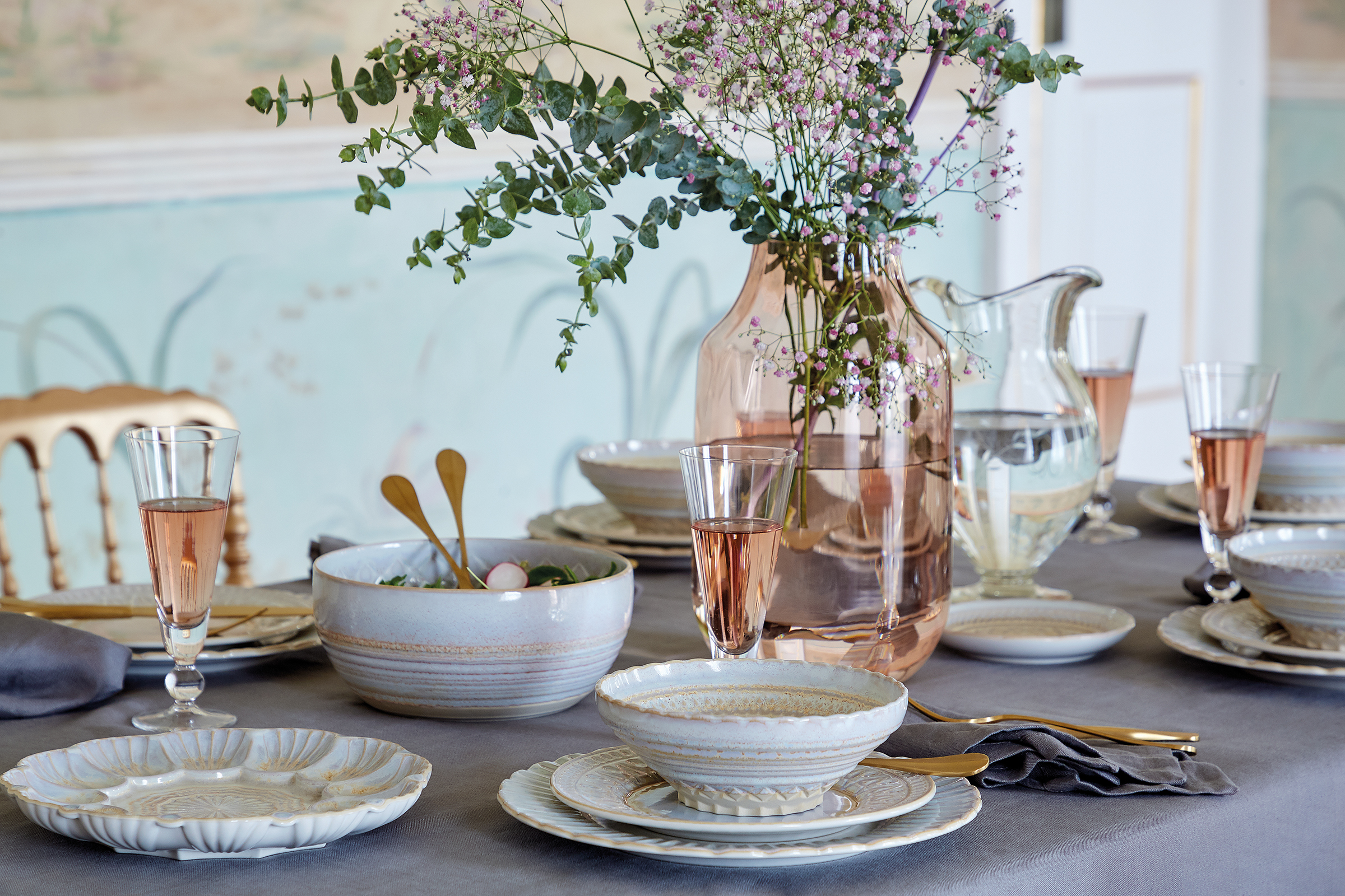 Kuchenteller Cristal Typ B 6er Set Steinzeug Weiß / Sand