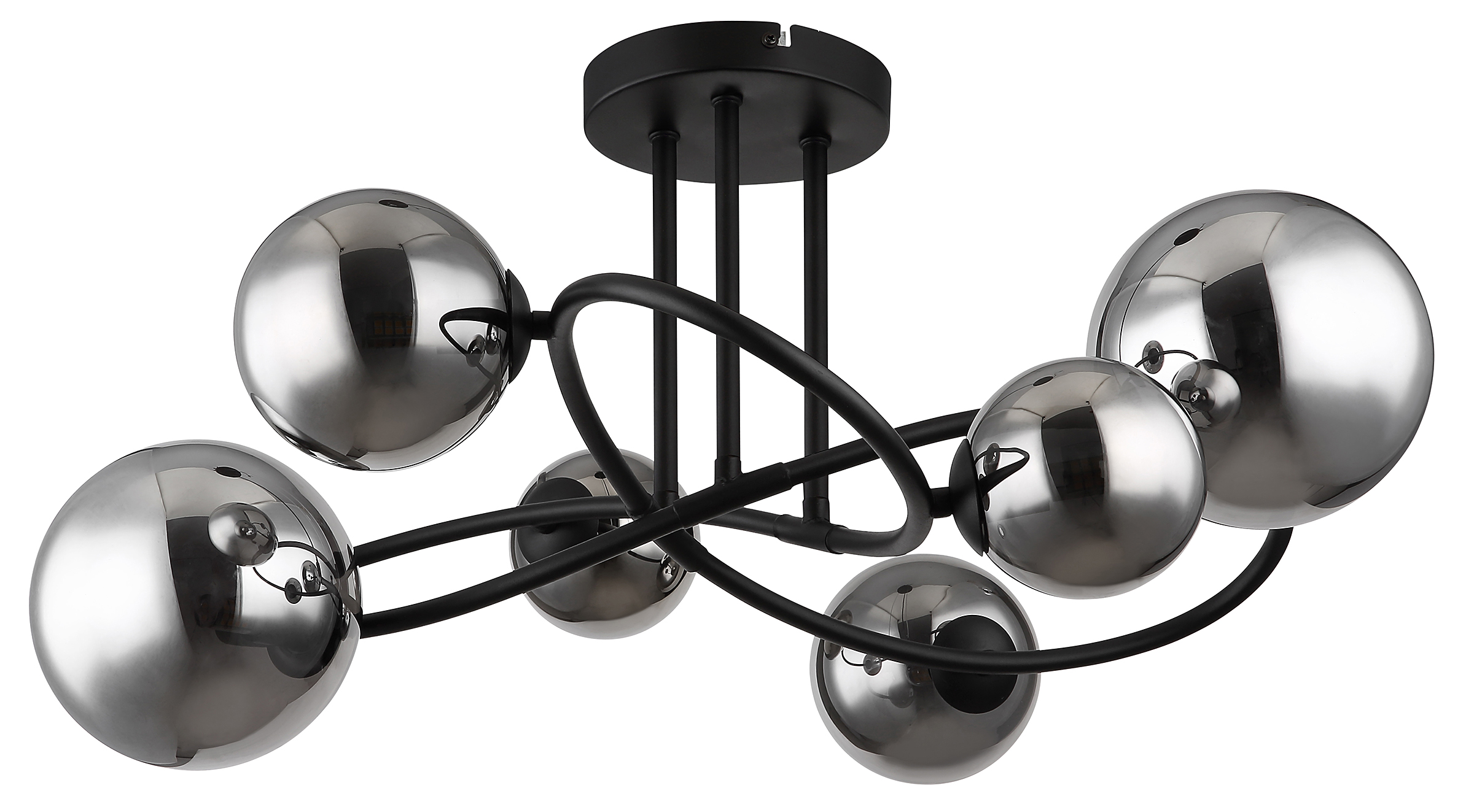 LED ceiling light Riha Type C smoked glass / iron