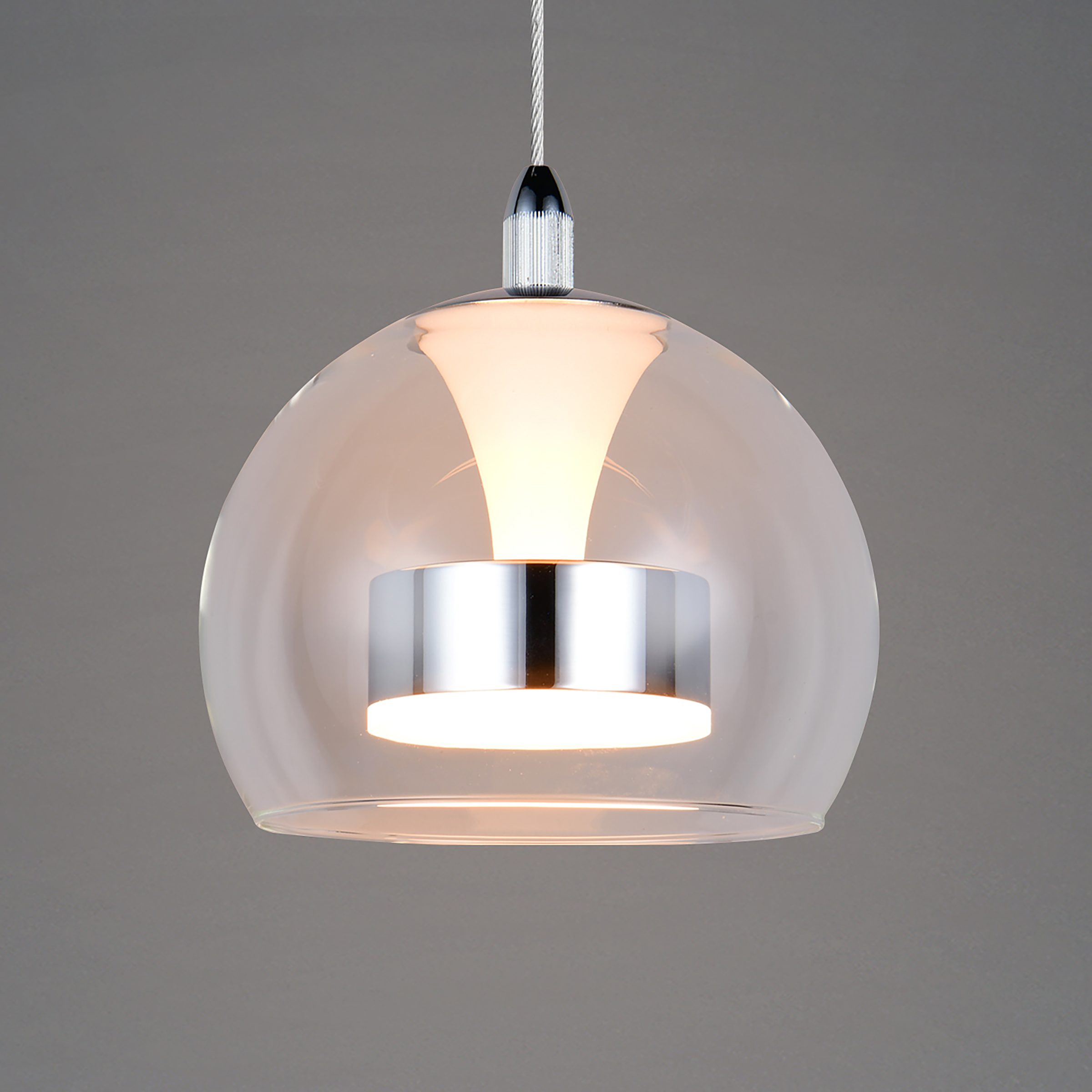 LED-Pendelleuchte Flynt Klarglas / Eisen