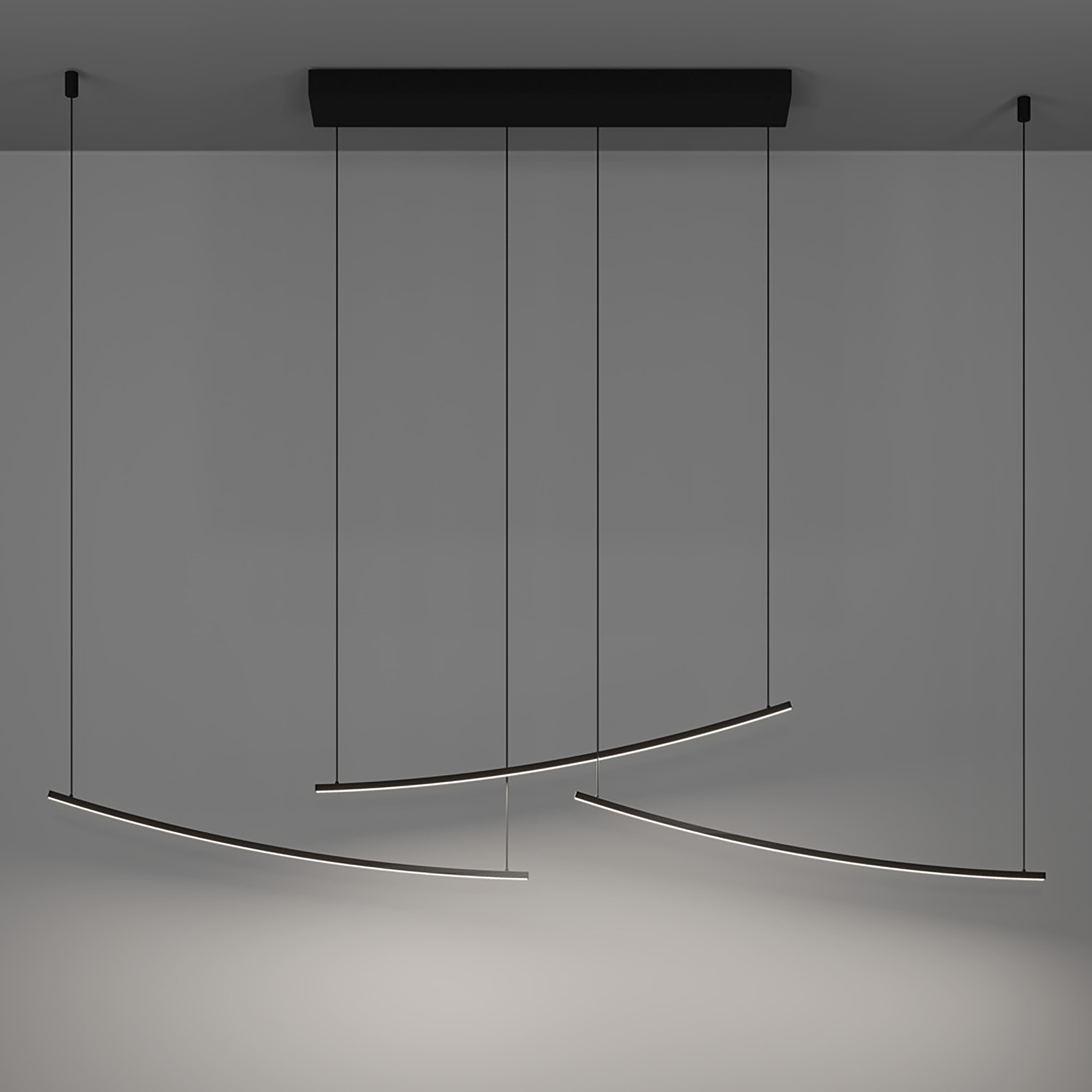 LED-Pendelleuchte Villeggi Aluminium Schwarz