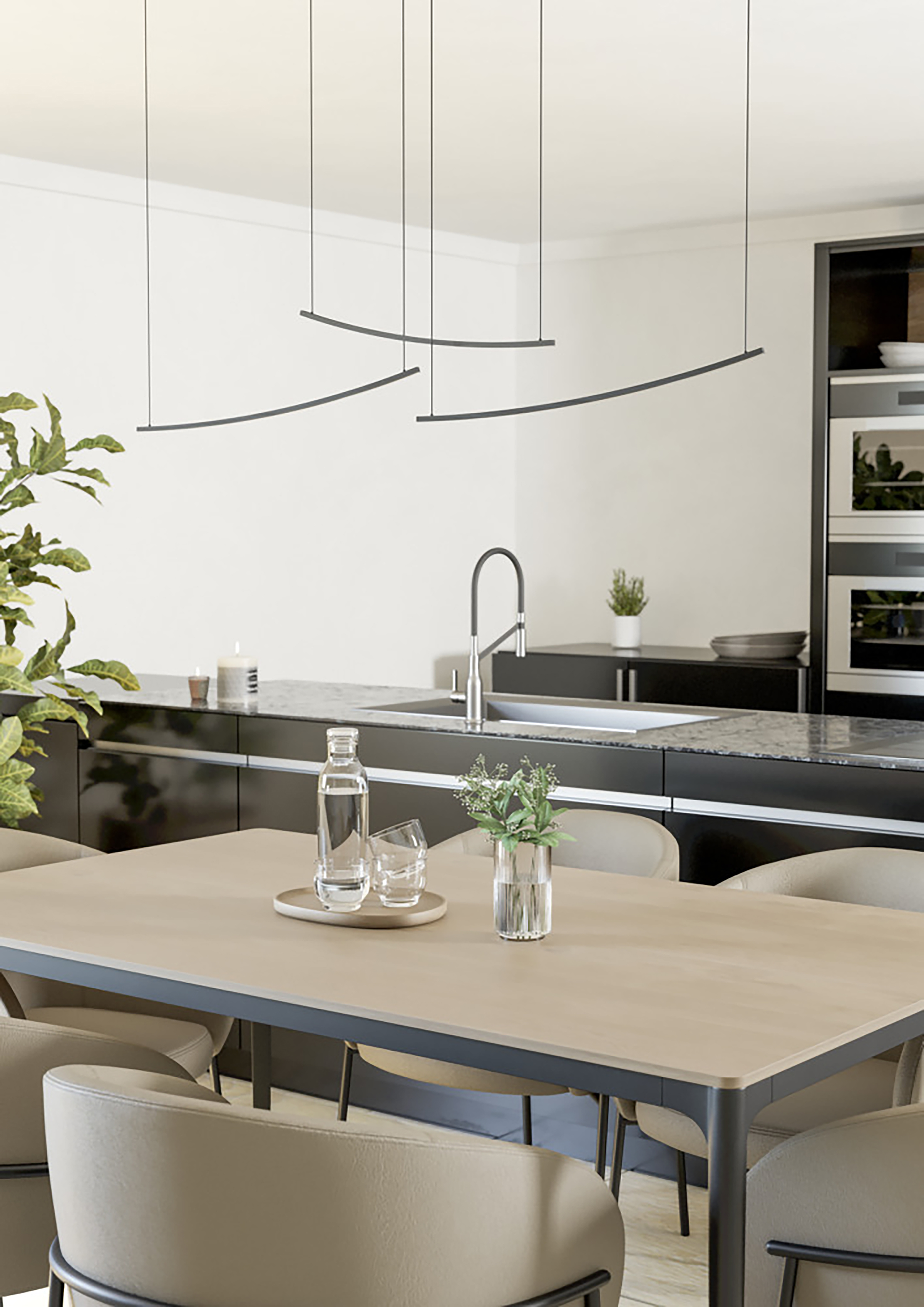 LED pendant light Villeggi aluminum black