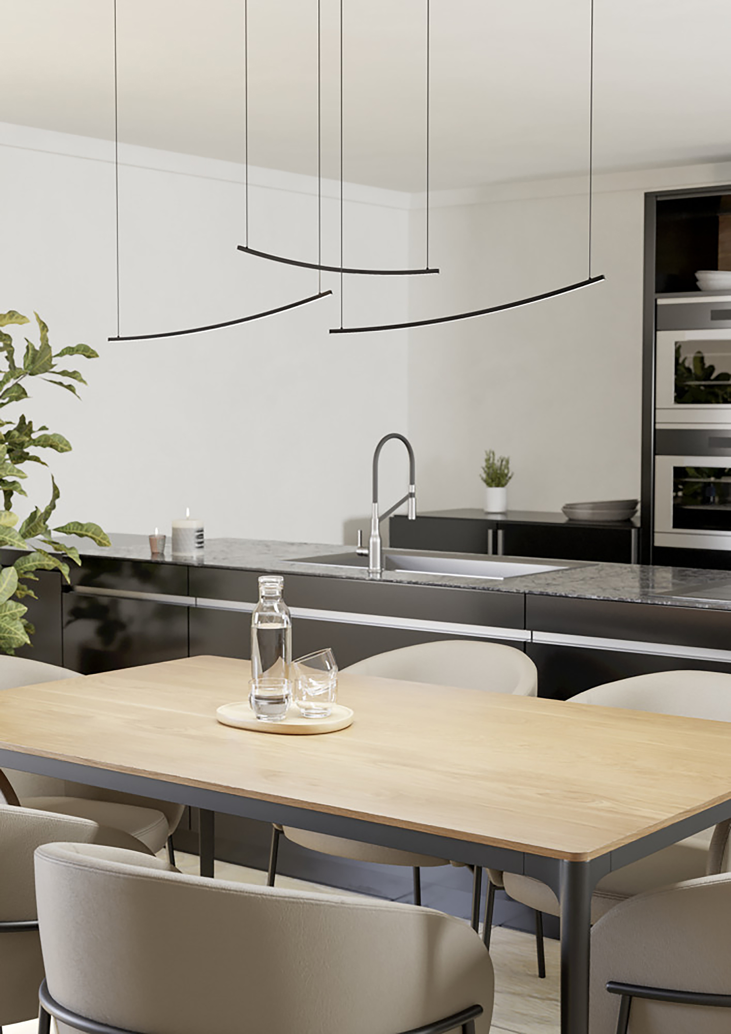 LED pendant light Villeggi aluminum black