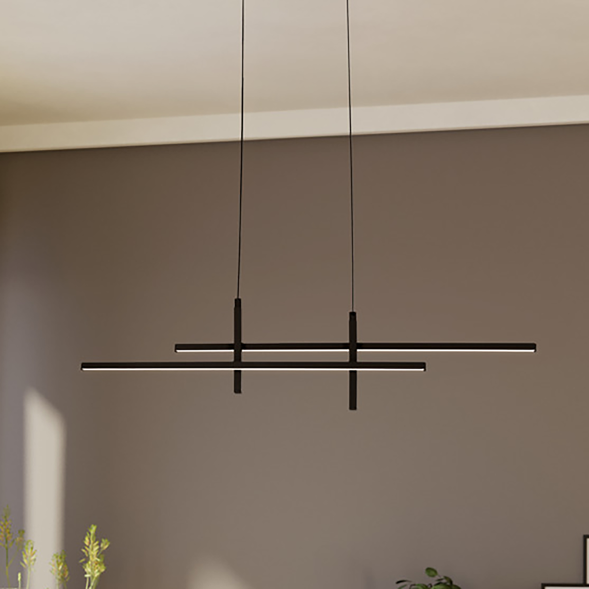 LED pendant light Trepiliano aluminum black