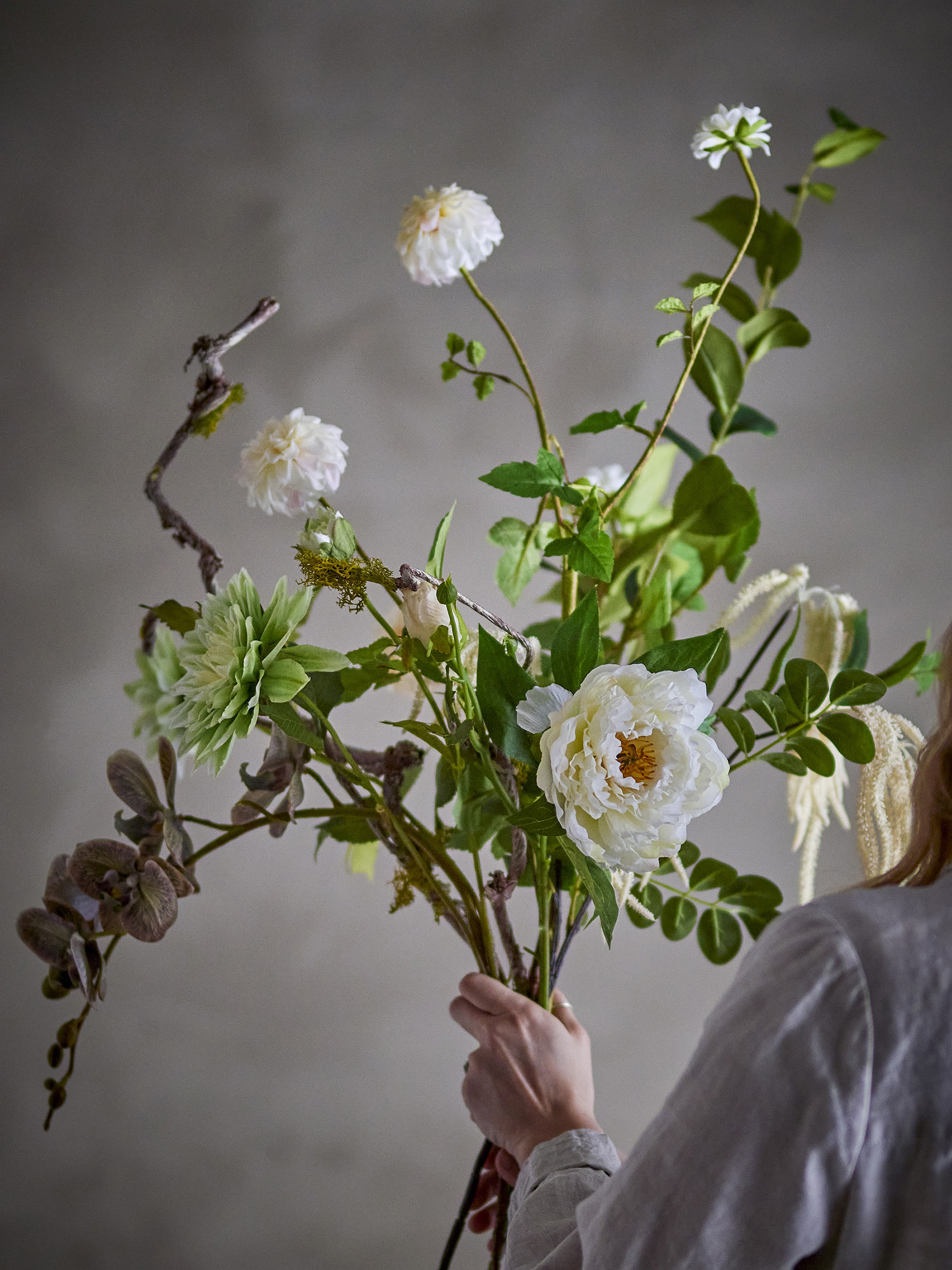 Kunstblumenstrauß Rise Weiß Andere 40 x 109 x 40 cm