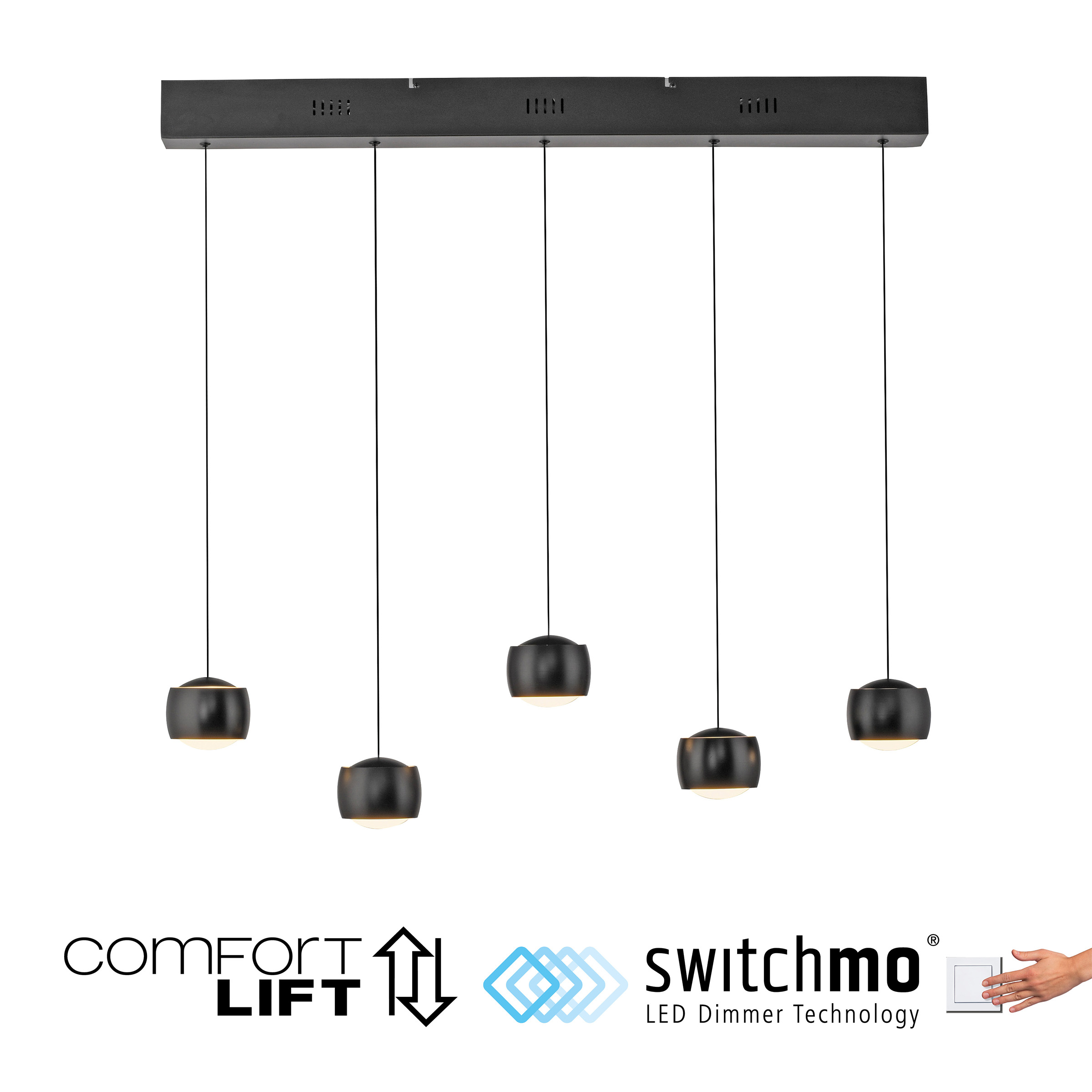 LED Pendant Light Ballini Iron Black