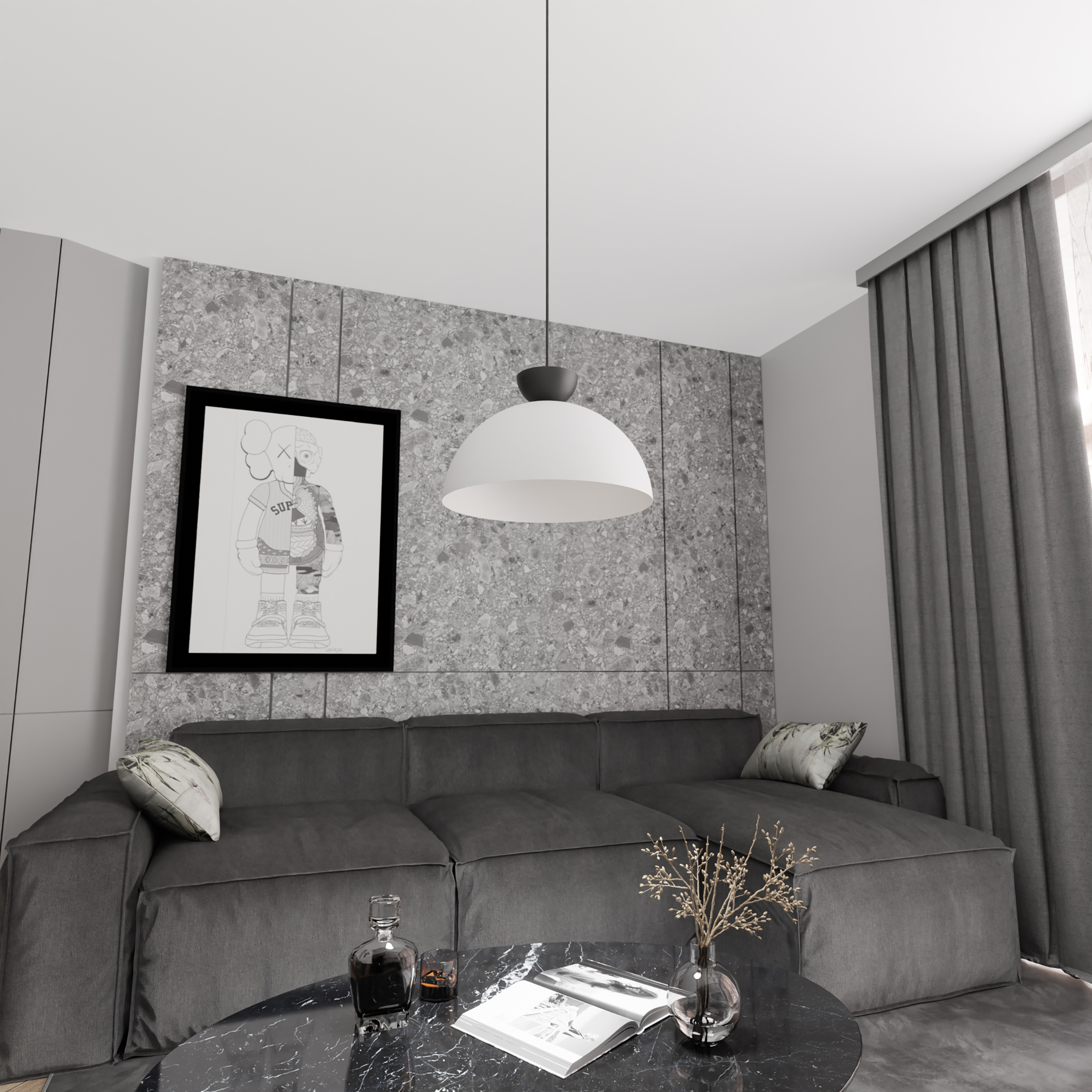 Pendant Light Lunaro Steel White