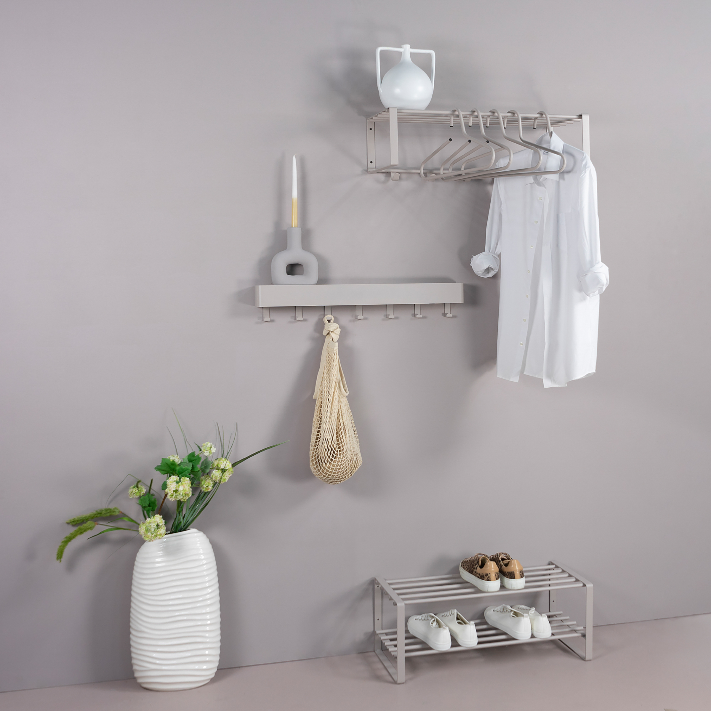 Wandgarderobe Rex 70 cm Sandgrau