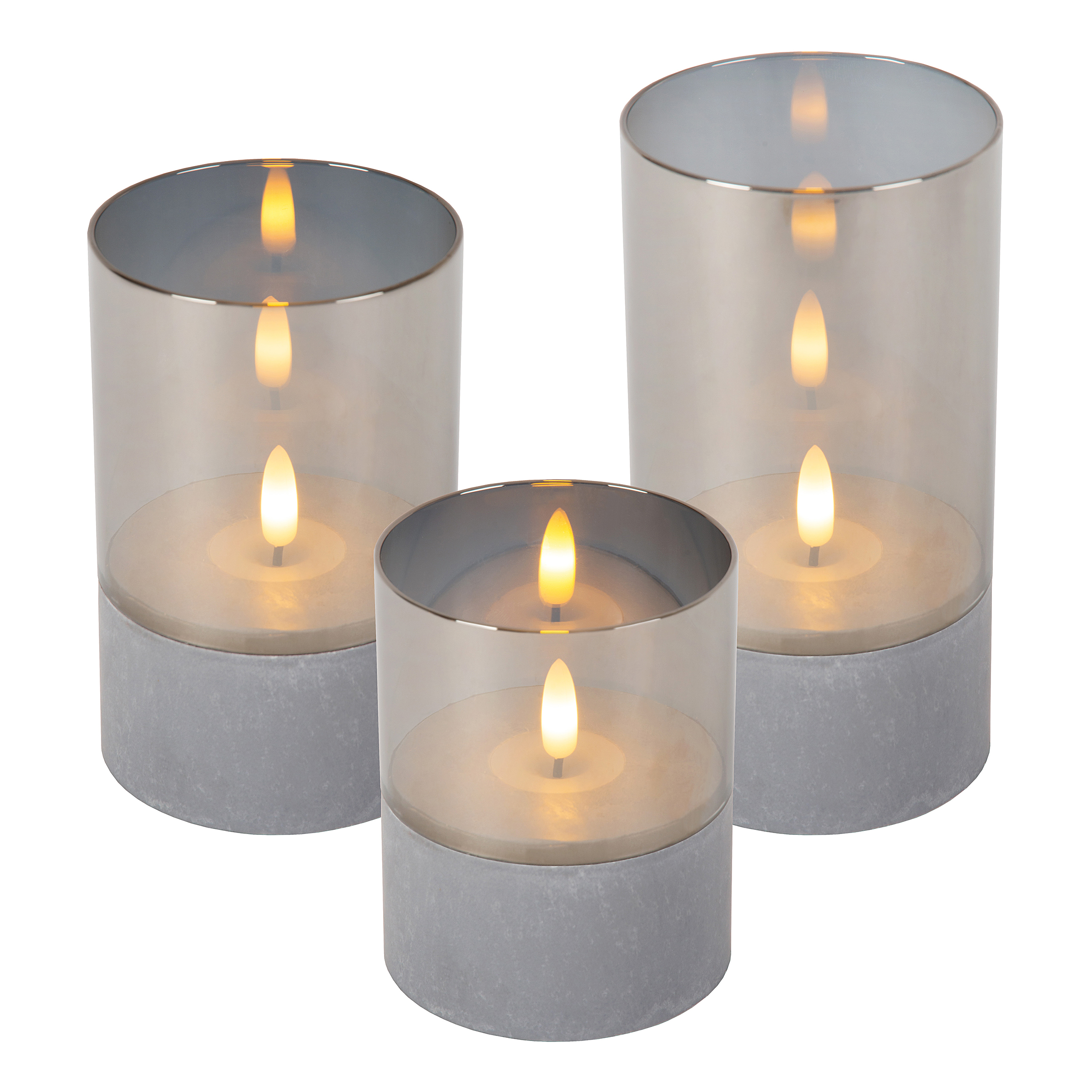 LED-Tischleuchte Velas Opalglas Grau