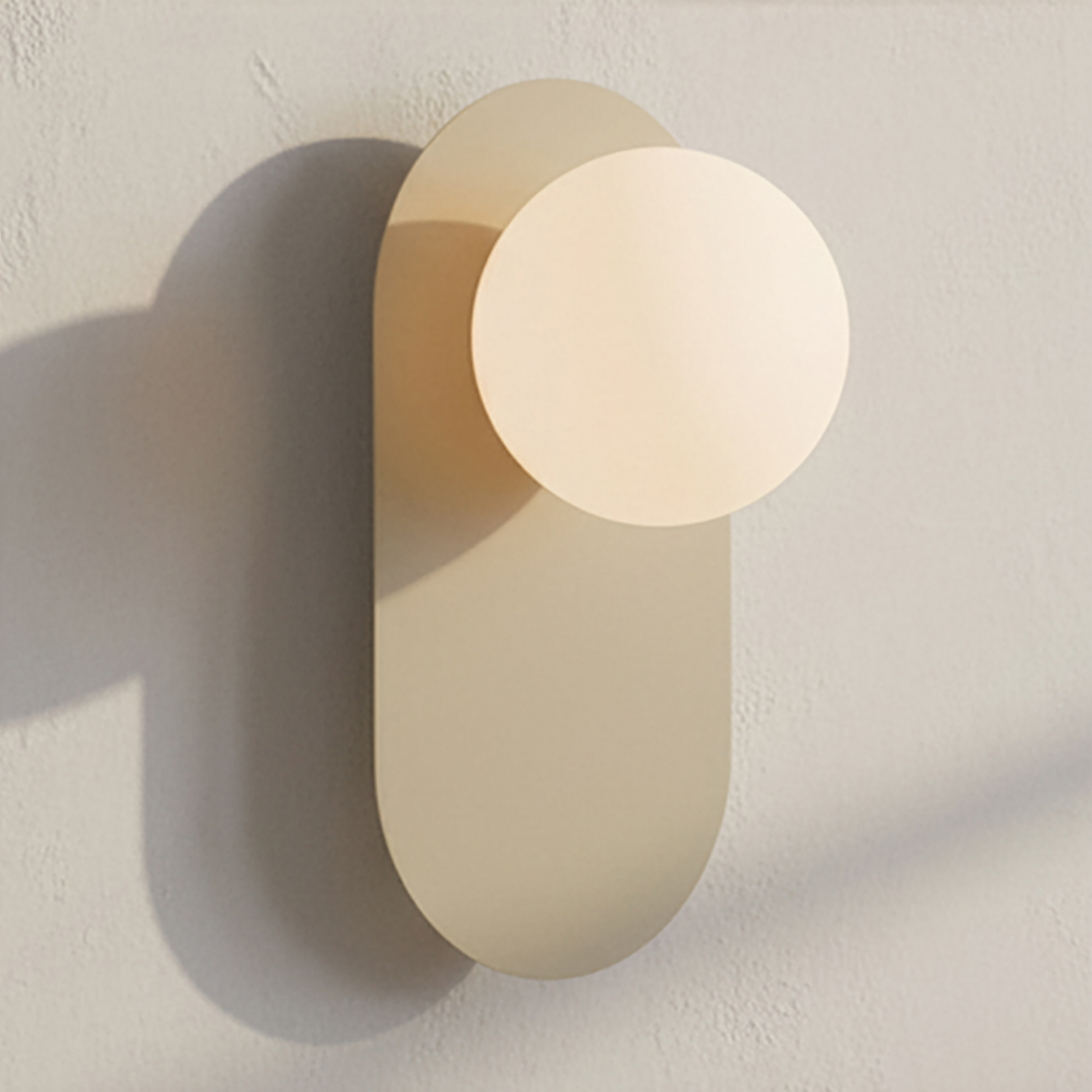 Wandleuchte Viva Opalglas / Stahl Beige