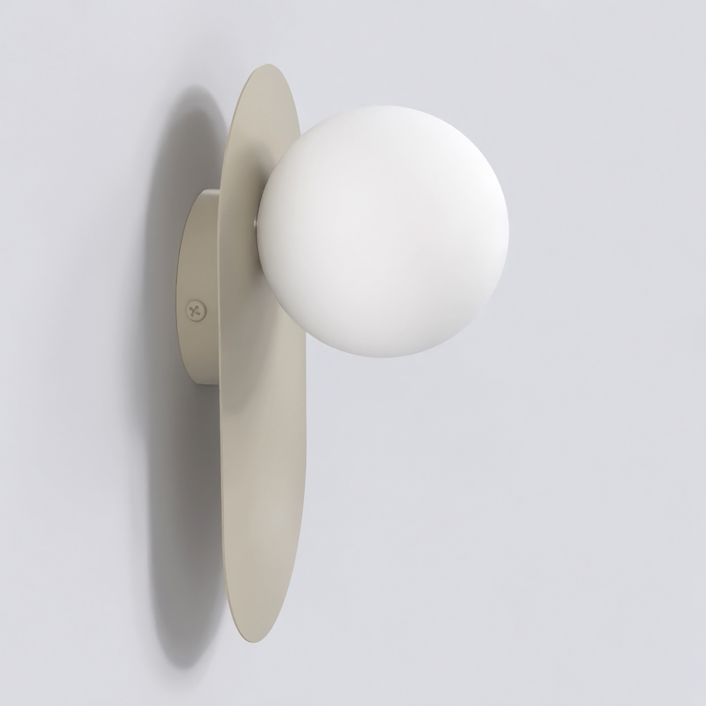 Wandleuchte Viva Opalglas / Stahl Beige