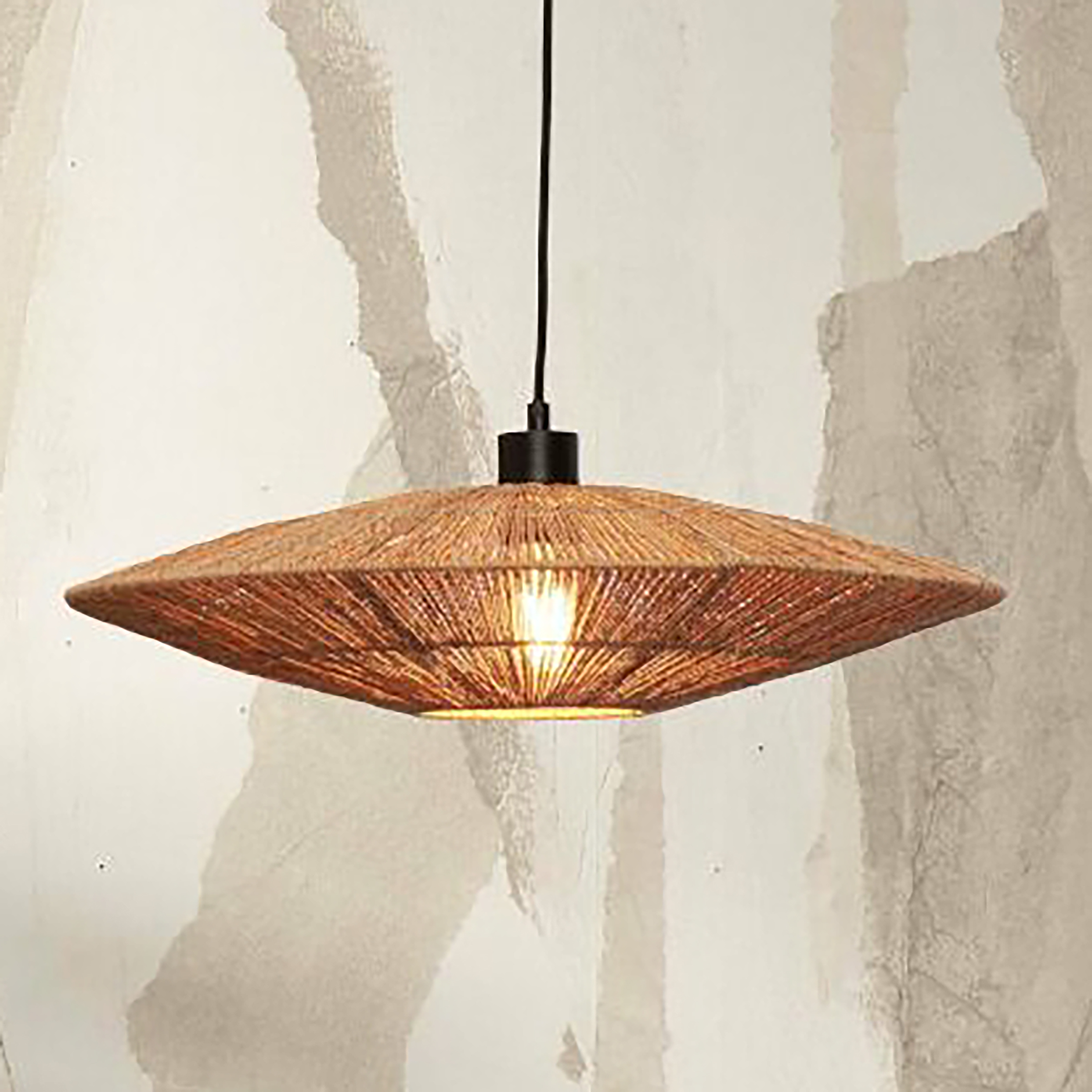 Pendelleuchte Iguazu Typ A Rattan 1-flammig Beige