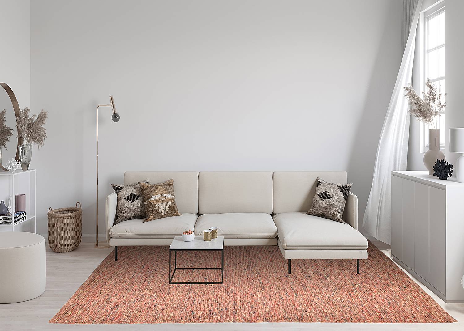 Wollteppich Alm-Freude Schurwolle Terrakota 90 x 160 cm