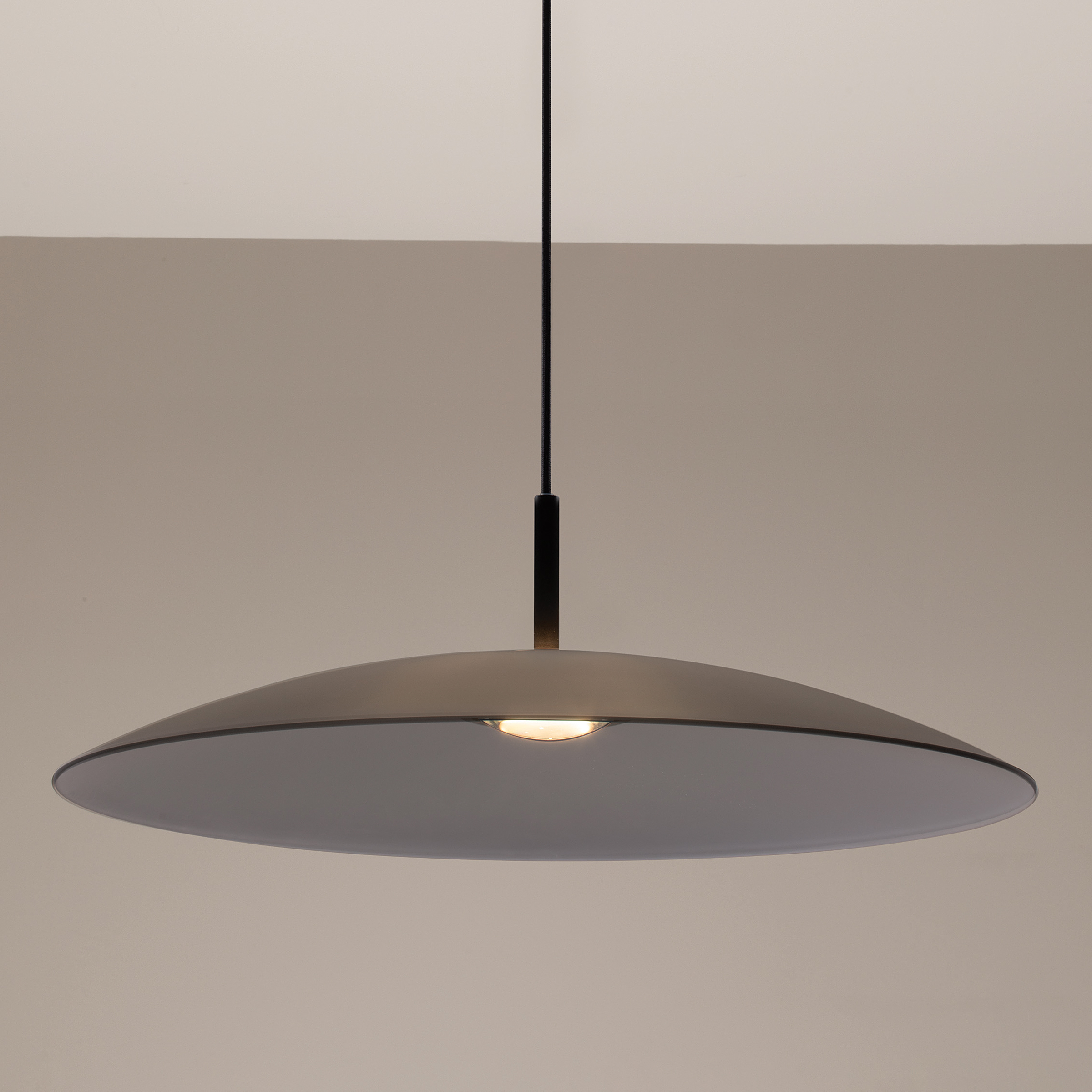 Pendelleuchte Polifemo Aluminium / Rauchglas Grau