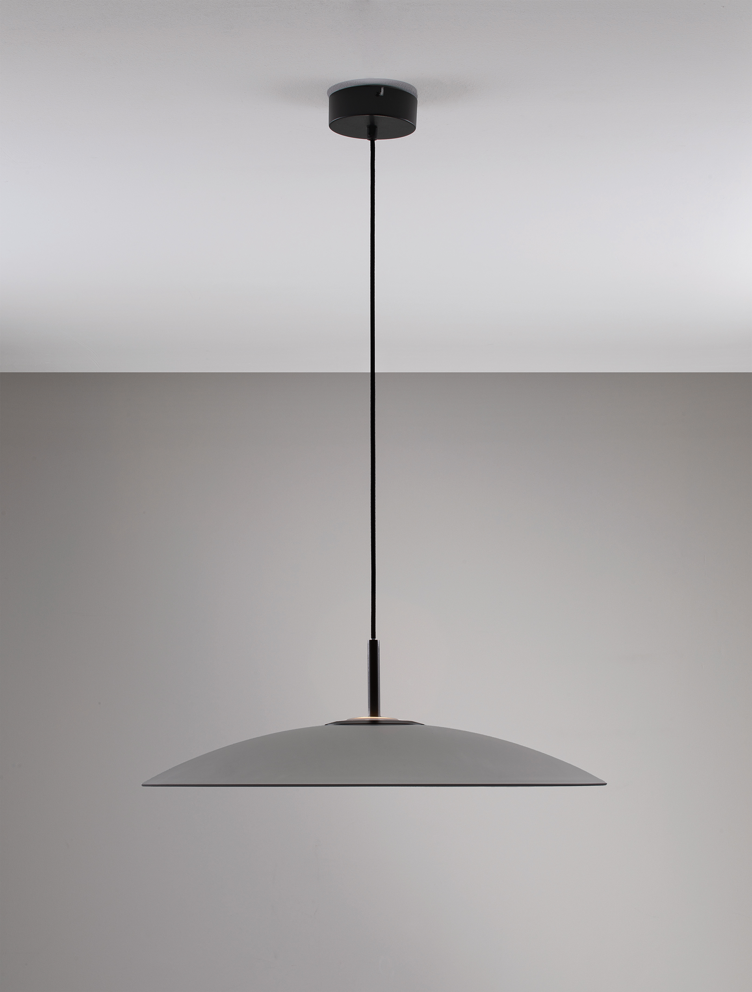 Pendelleuchte Polifemo Aluminium / Rauchglas Grau