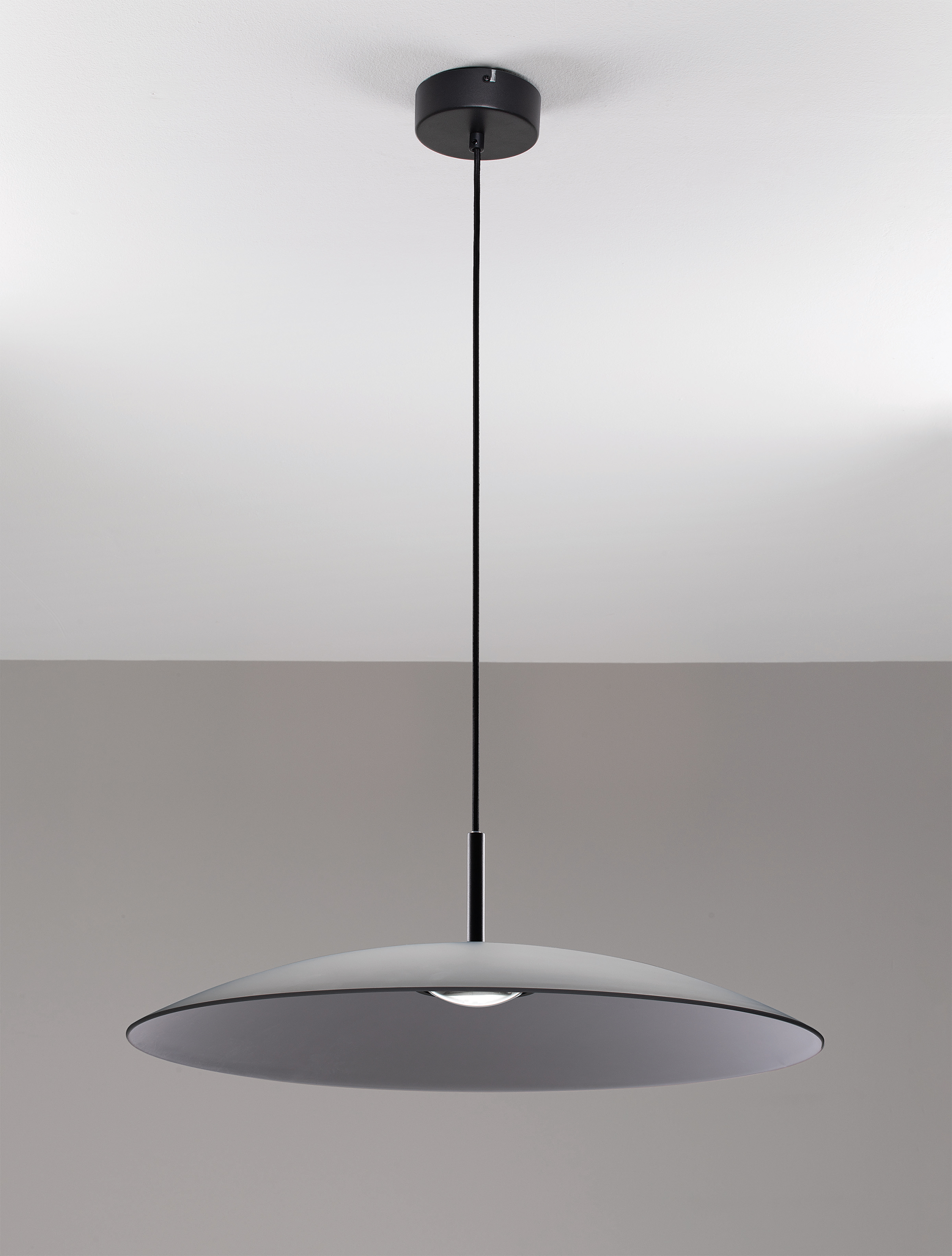 Pendelleuchte Polifemo Aluminium / Rauchglas Grau