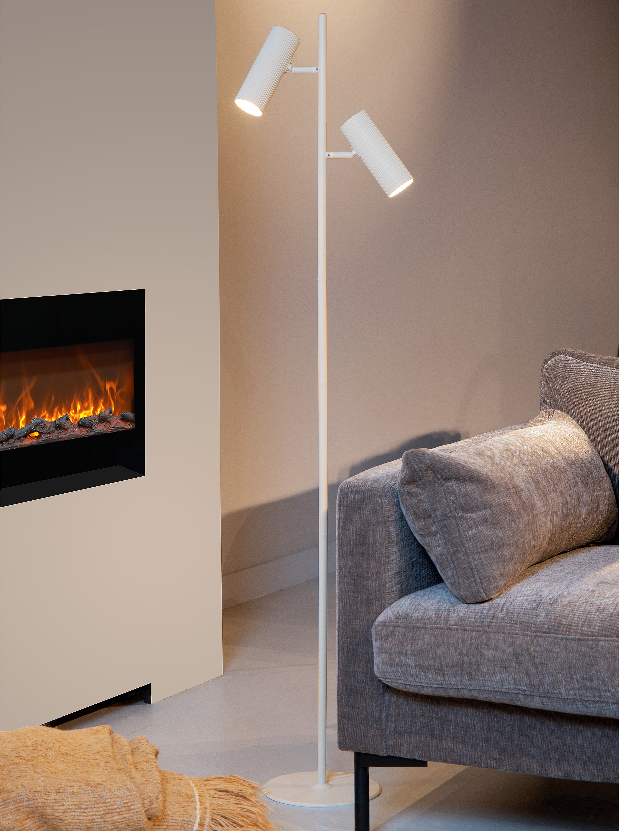 Stehleuchte Clubs Aluminium Weiß
