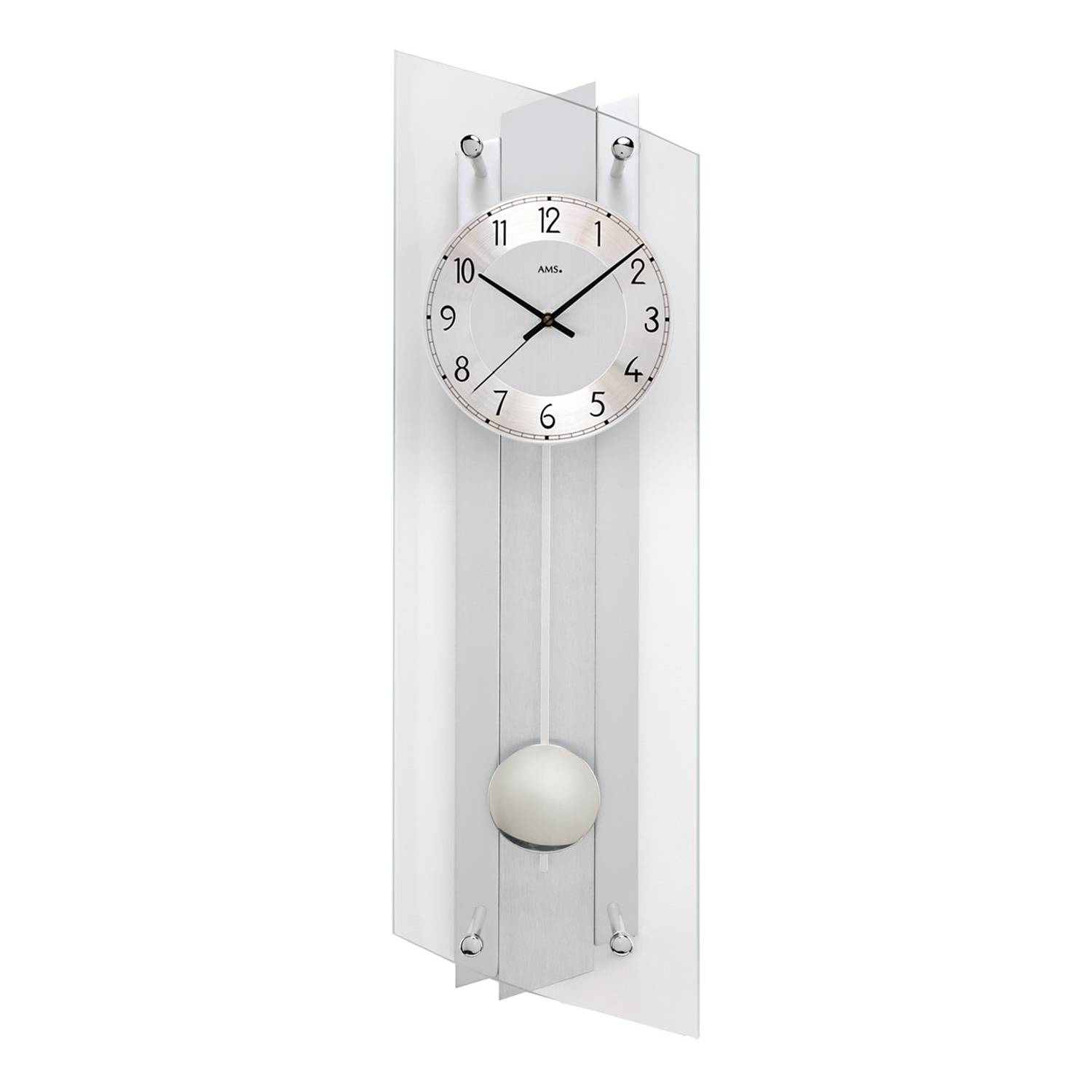 Pendelwanduhr Centro Funk Silber / Grau