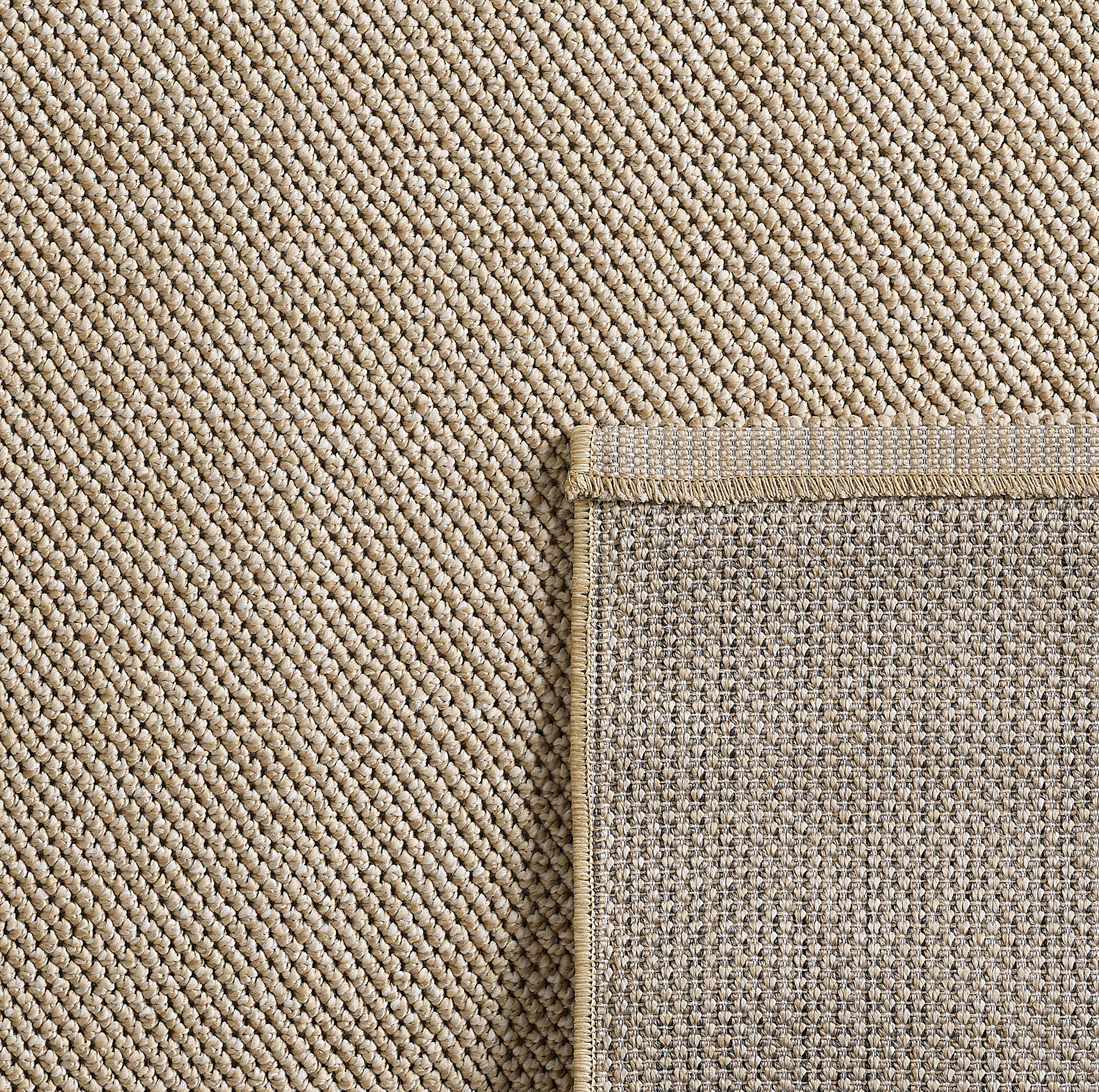 Kurzflorteppich Loom 4300 Mischgewebe Beige 80 x 150 cm