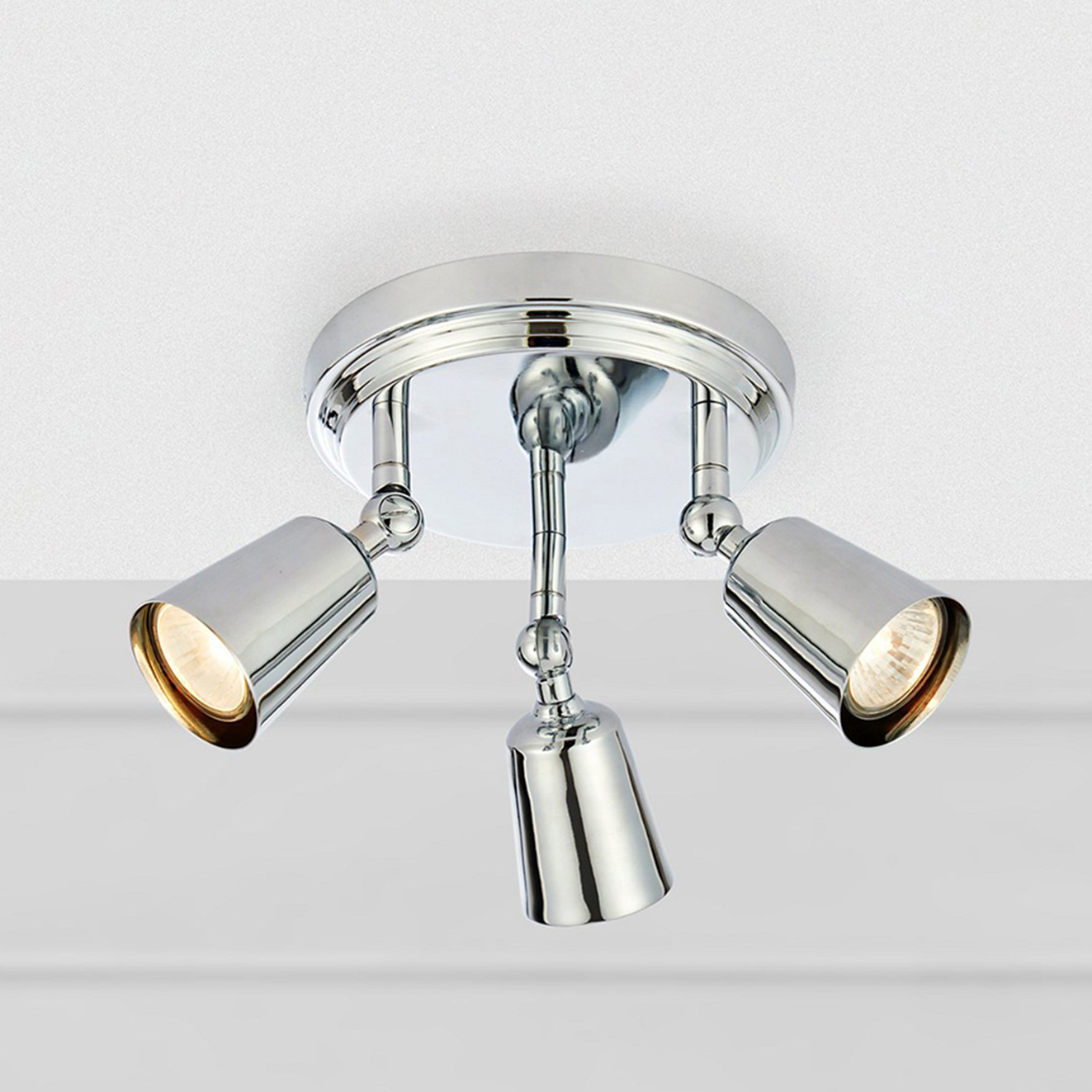 Deckenleuchte Tiny Eisen 3-flammig Silber