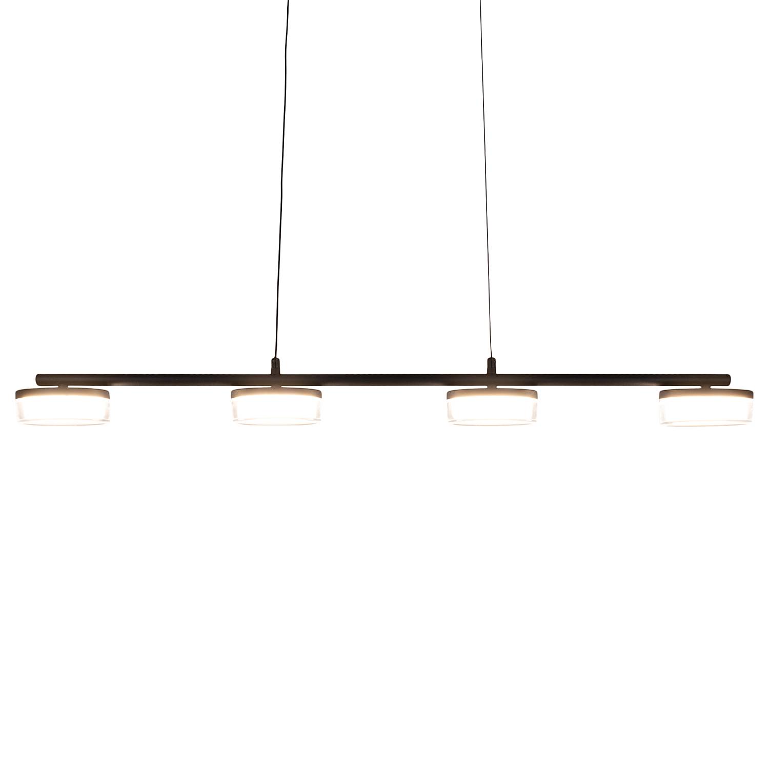 LED-Pendelleuchte Cimo Eisen / Acrylglas Schwarz 4-flammig