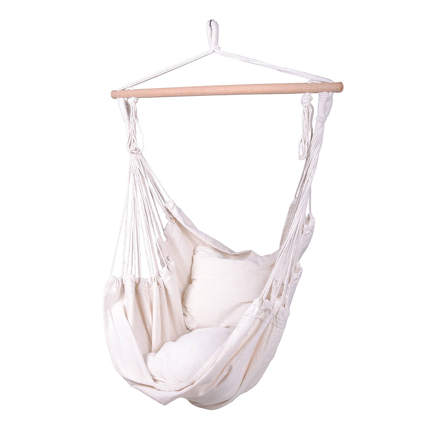 Hängessessel Tobago Baumwollstoff / Pappel massiv Beige
