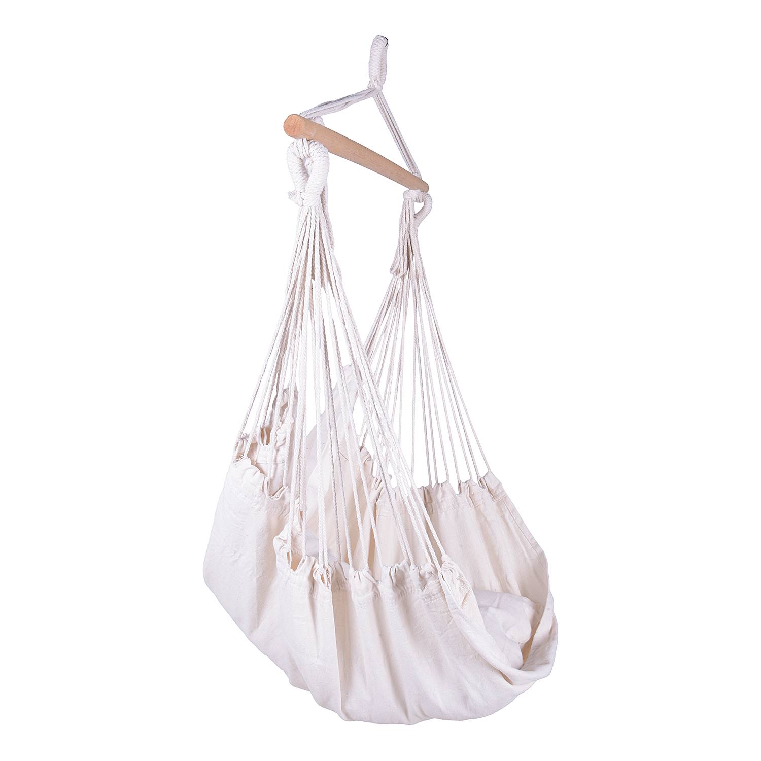 Hängessessel Tobago Baumwollstoff / Pappel massiv Beige