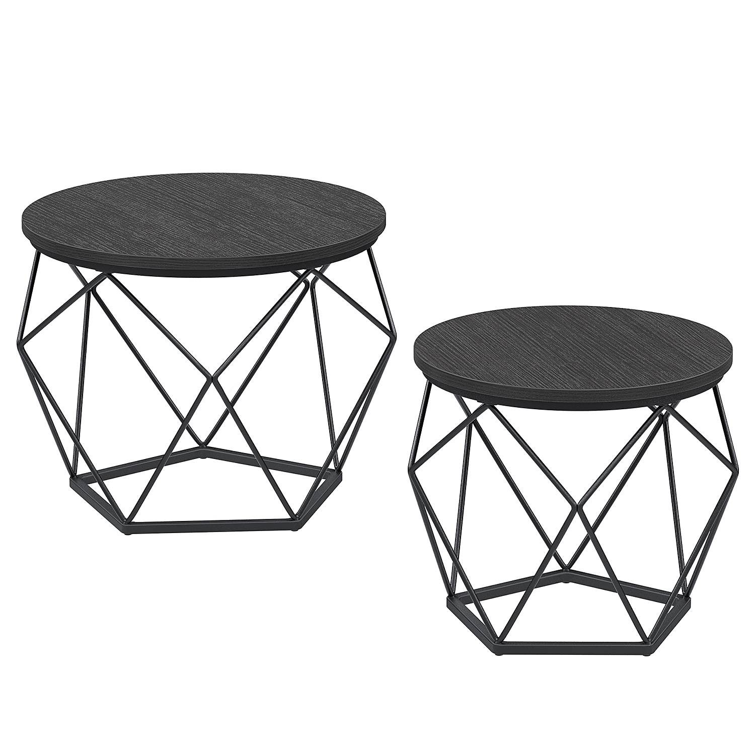 Couchtisch Tuxford 60 cm 2er-Set Schwarz