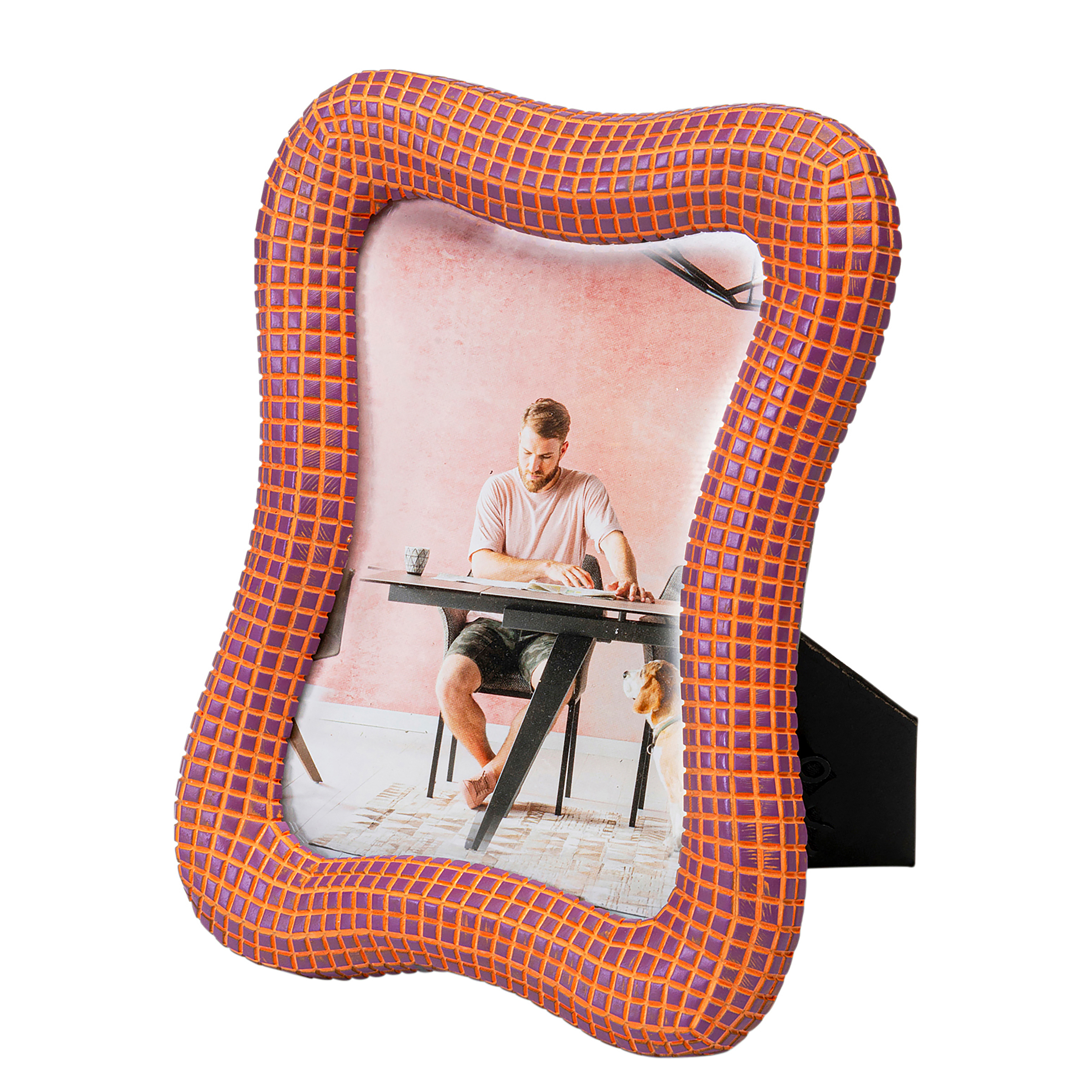 Bilderrahmen Wavy Klarglas / Polyresin Orange