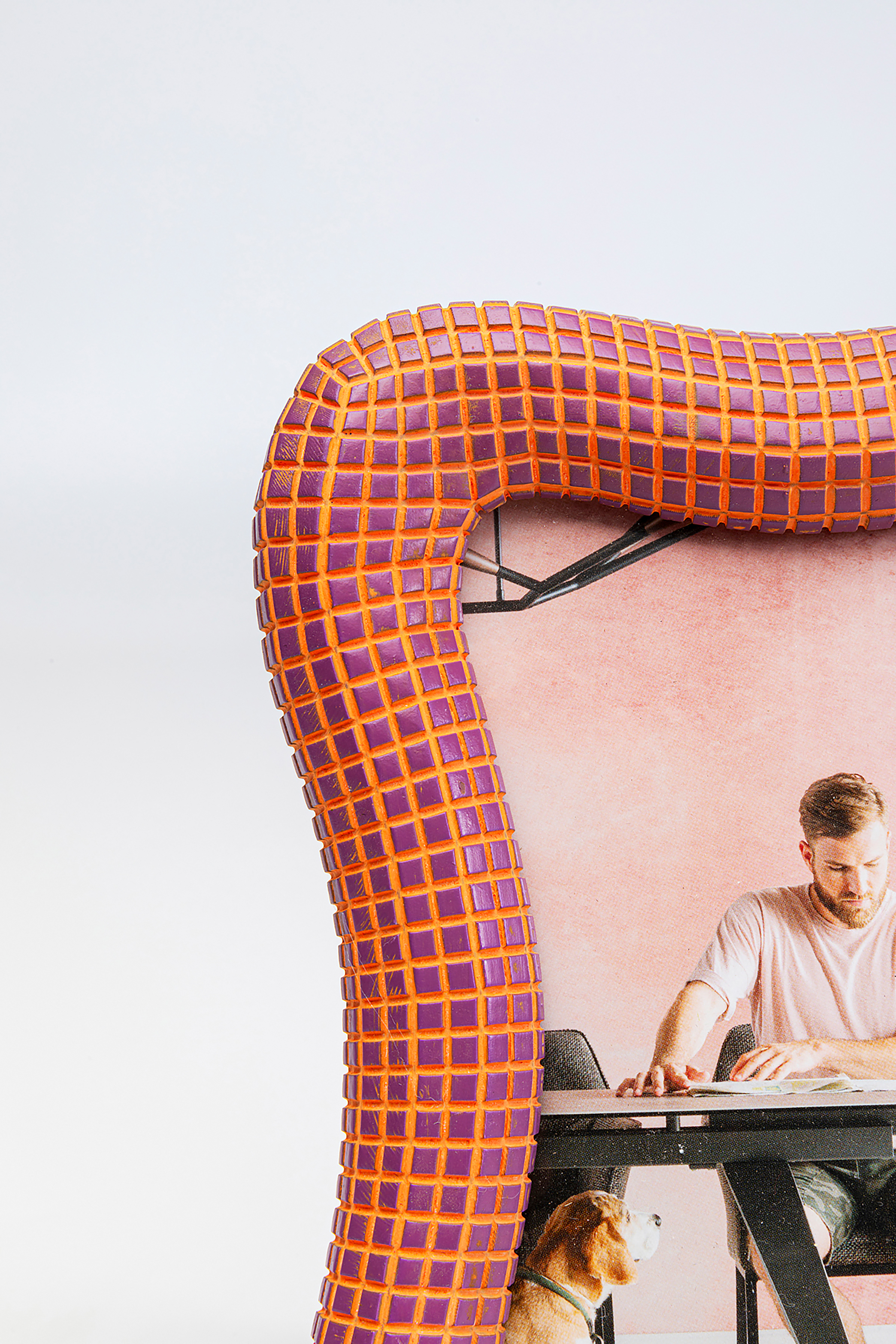 Bilderrahmen Wavy Klarglas / Polyresin Orange