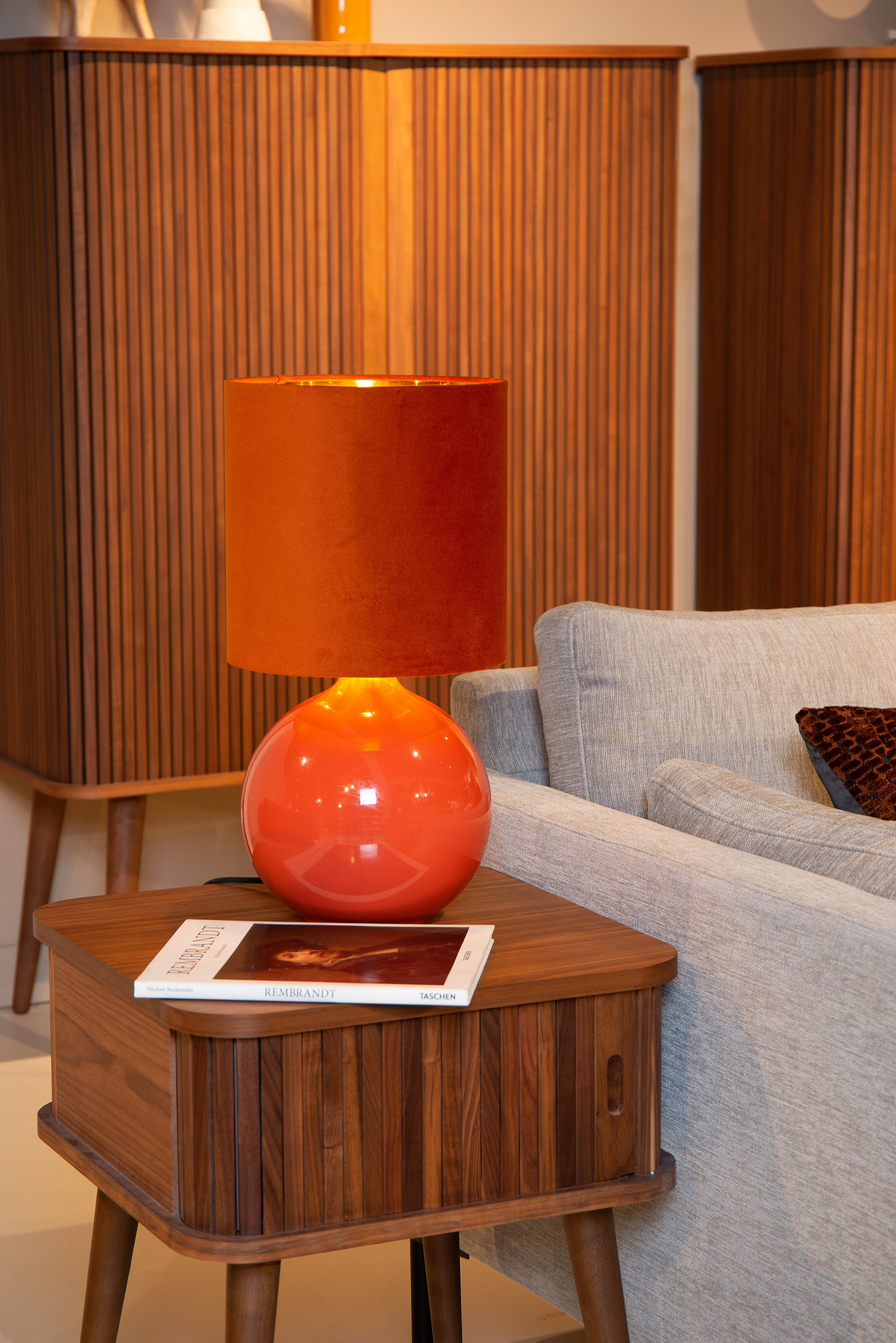 Tischleuchte Esterad Opalglas Orange