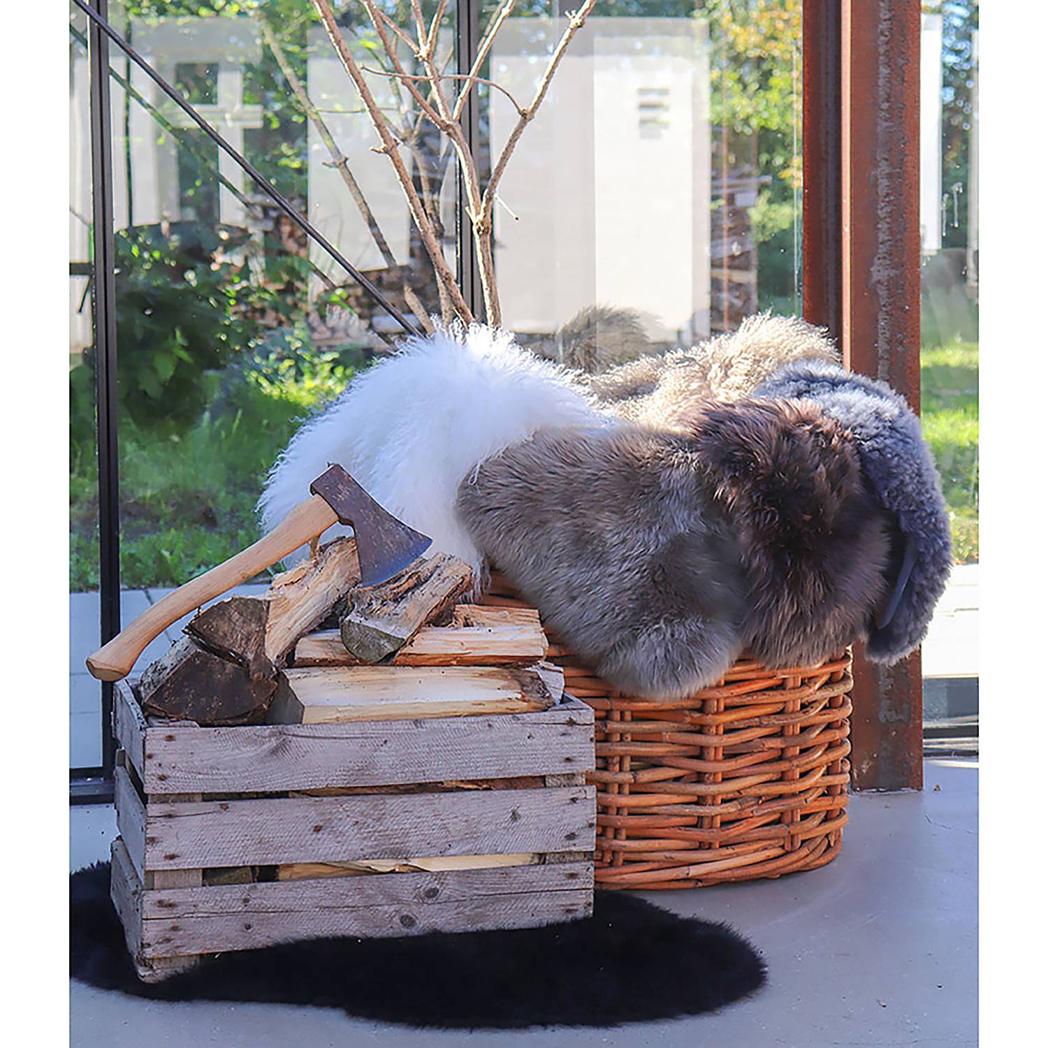 Fellteppich Lambskin Lammfell Braun