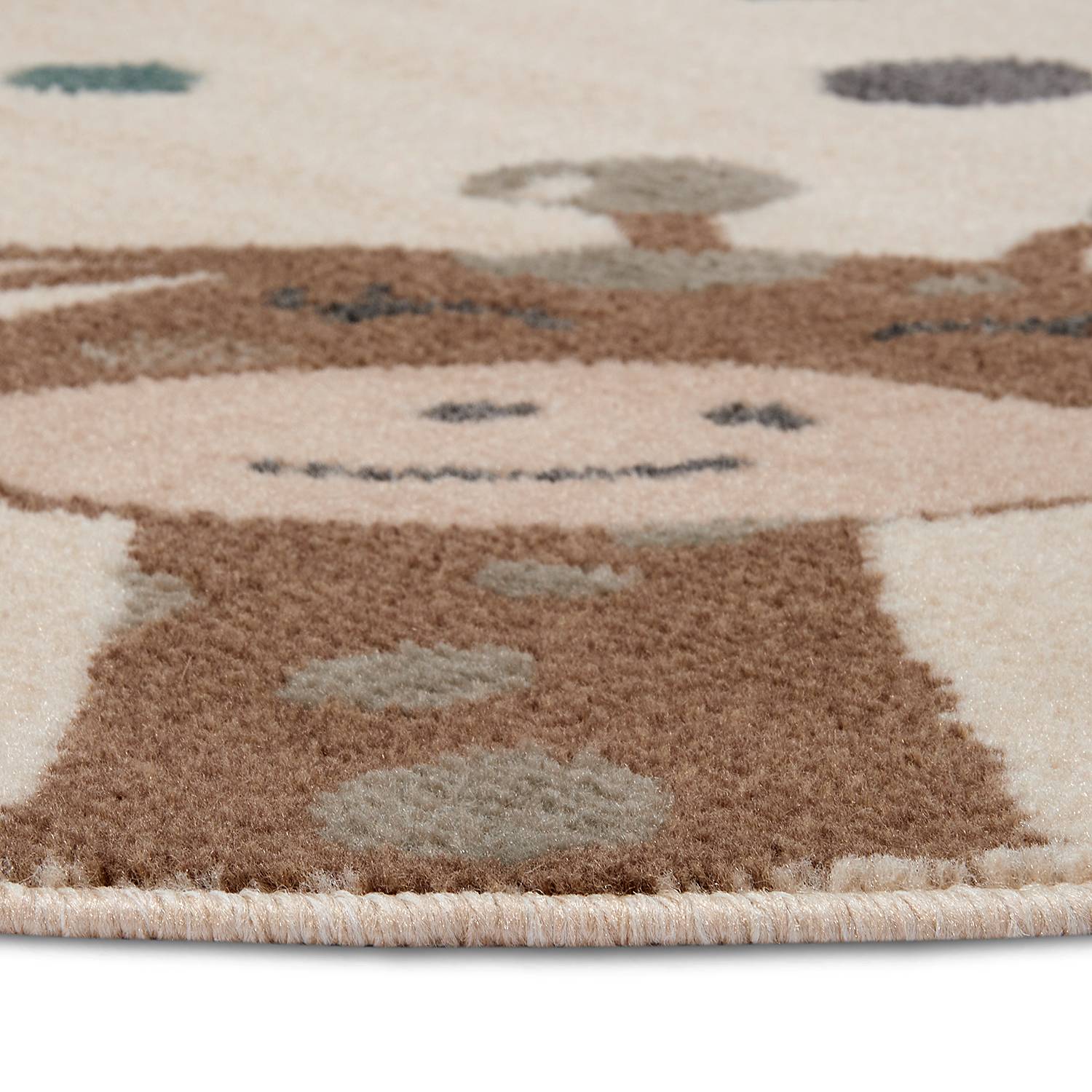 Kinderteppich Animal Party Jute / Polypropylen Beige