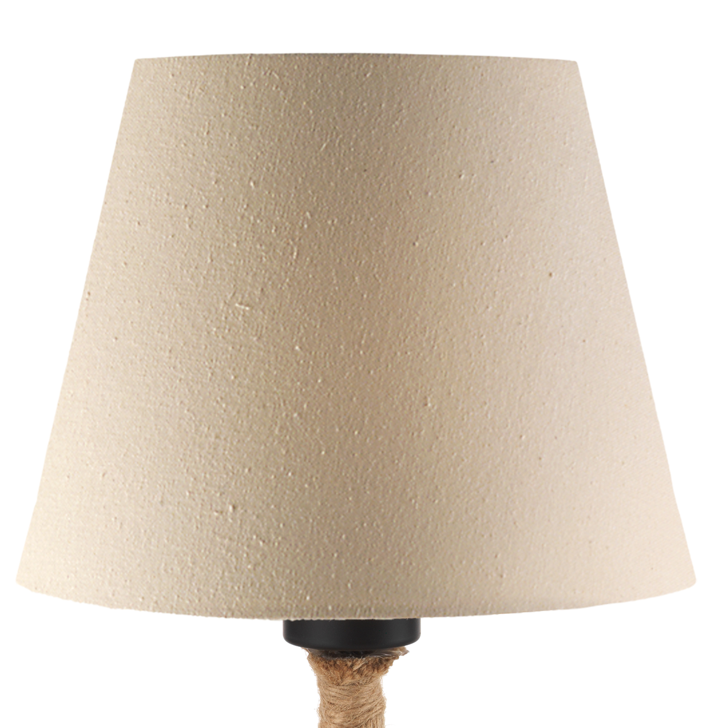 Tischleuchte Corda Mauli Baumwollstoff / Rattan