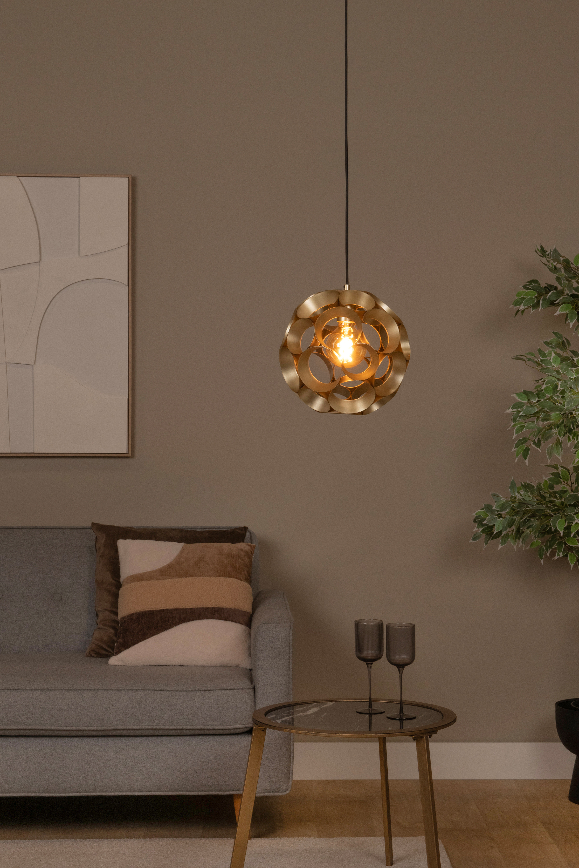 Pendelleuchte Hannelore Eisen Gold Durchmesser: 30 cm