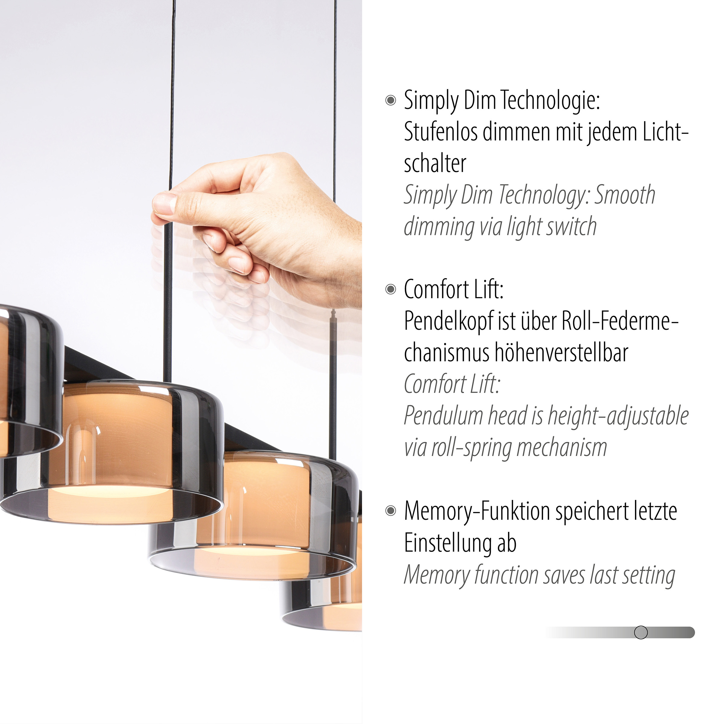 LED-Pendelleuchte Rika Typ B Klarglas / Eisen Schwarz