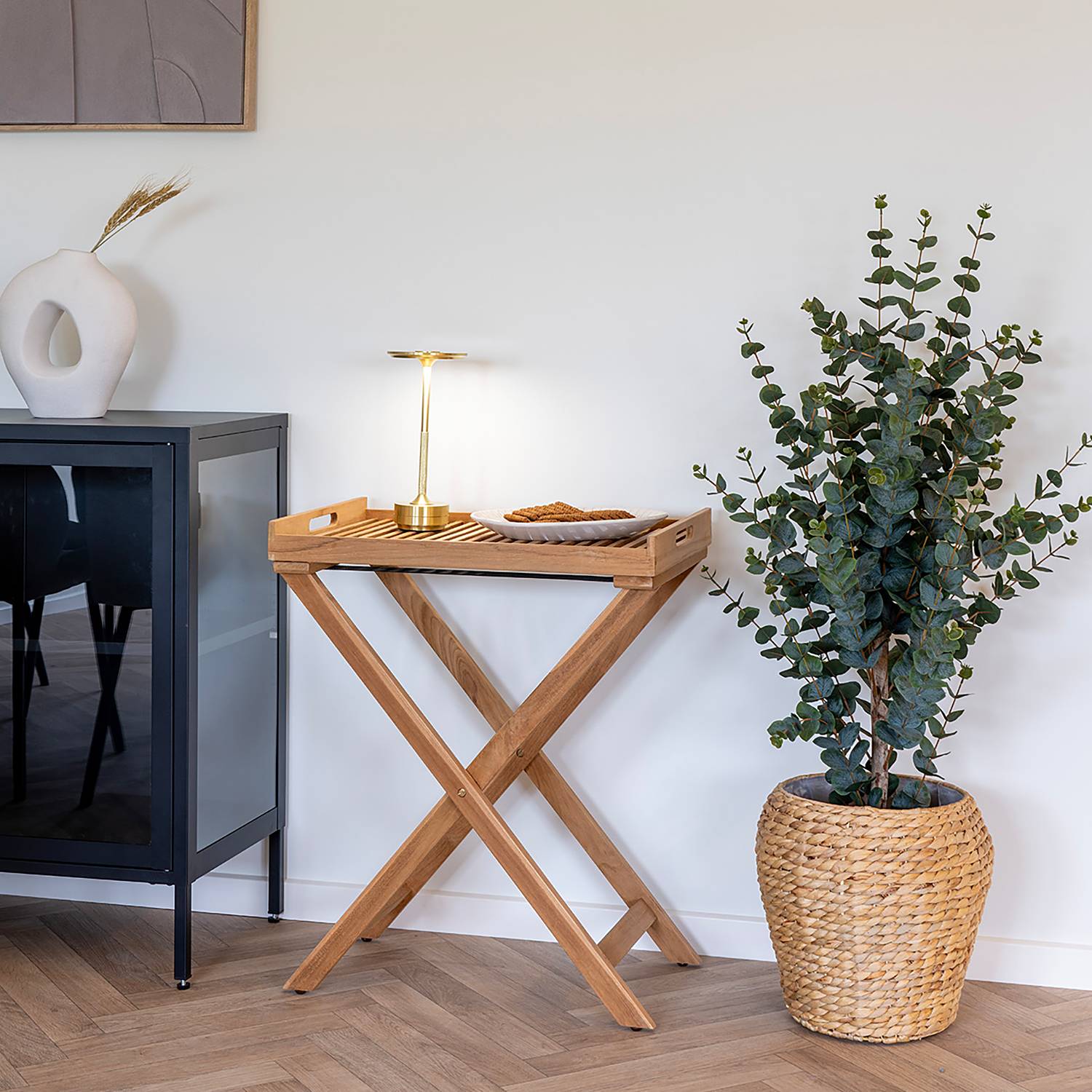 Massiver Tabletttisch Lhegri Teak